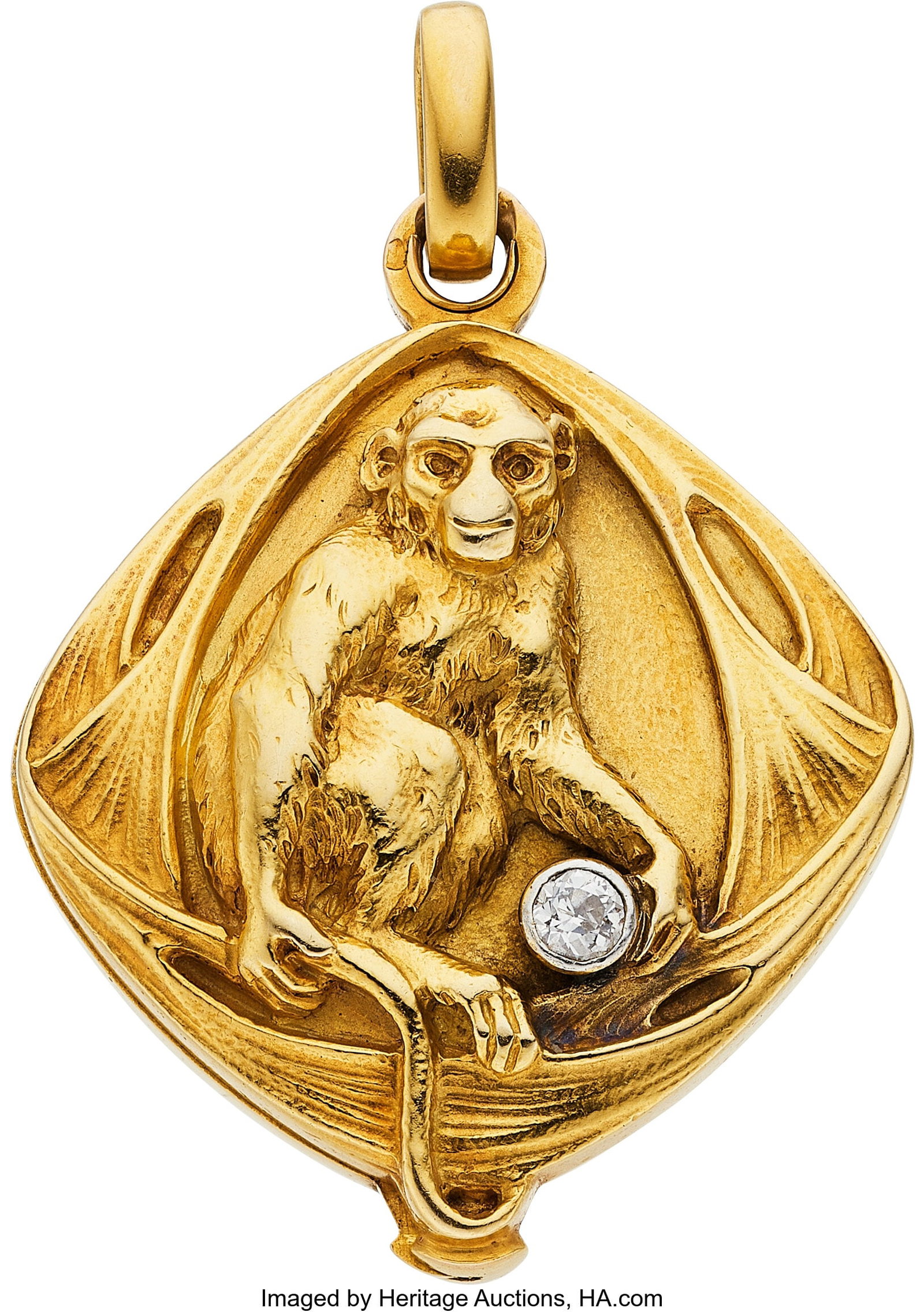 Antique Diamond, Gold Pendant-Locket, French St: Antique Diamond, Gold Pendant-Locket, French Stones: European-cut diamond weighing approximately 0.15 carat Metal: 18k gold Marked: French hallmarks Gross Weight&c