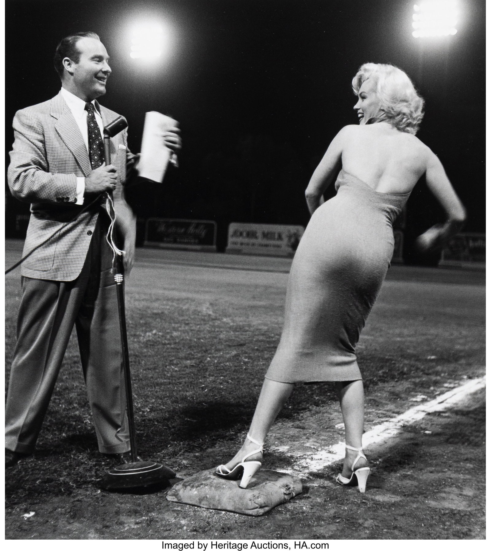 Frank Worth (American, 1923-2000) Marilyn Monroe: Frank Worth (American, 1923-2000) Marilyn Monroe and Ralph Edwards at the Hollywood Entertainers Baseball Game, 1952 Gelatin silver print, printed later 16-1/4 x 14-1&s