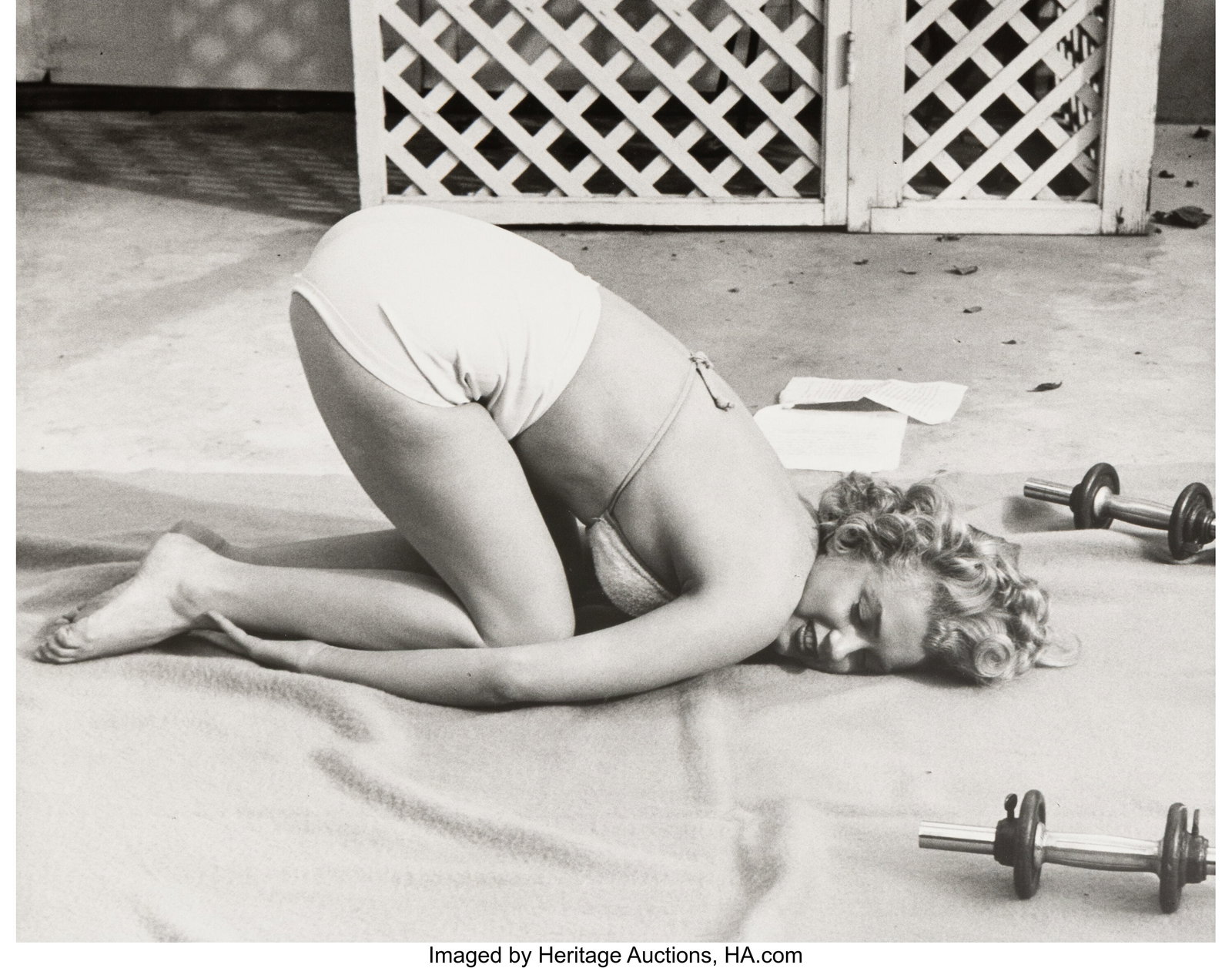 Andre De Dienes (Hungarian, 1913-1985) Hotel Bel: Andre De Dienes (Hungarian, 1913-1985) Hotel Bel Air Workout, 1953 Gelatin silver print, printed circa 1965 11 x 14 inches (27.9 x 35.6 cm) (im