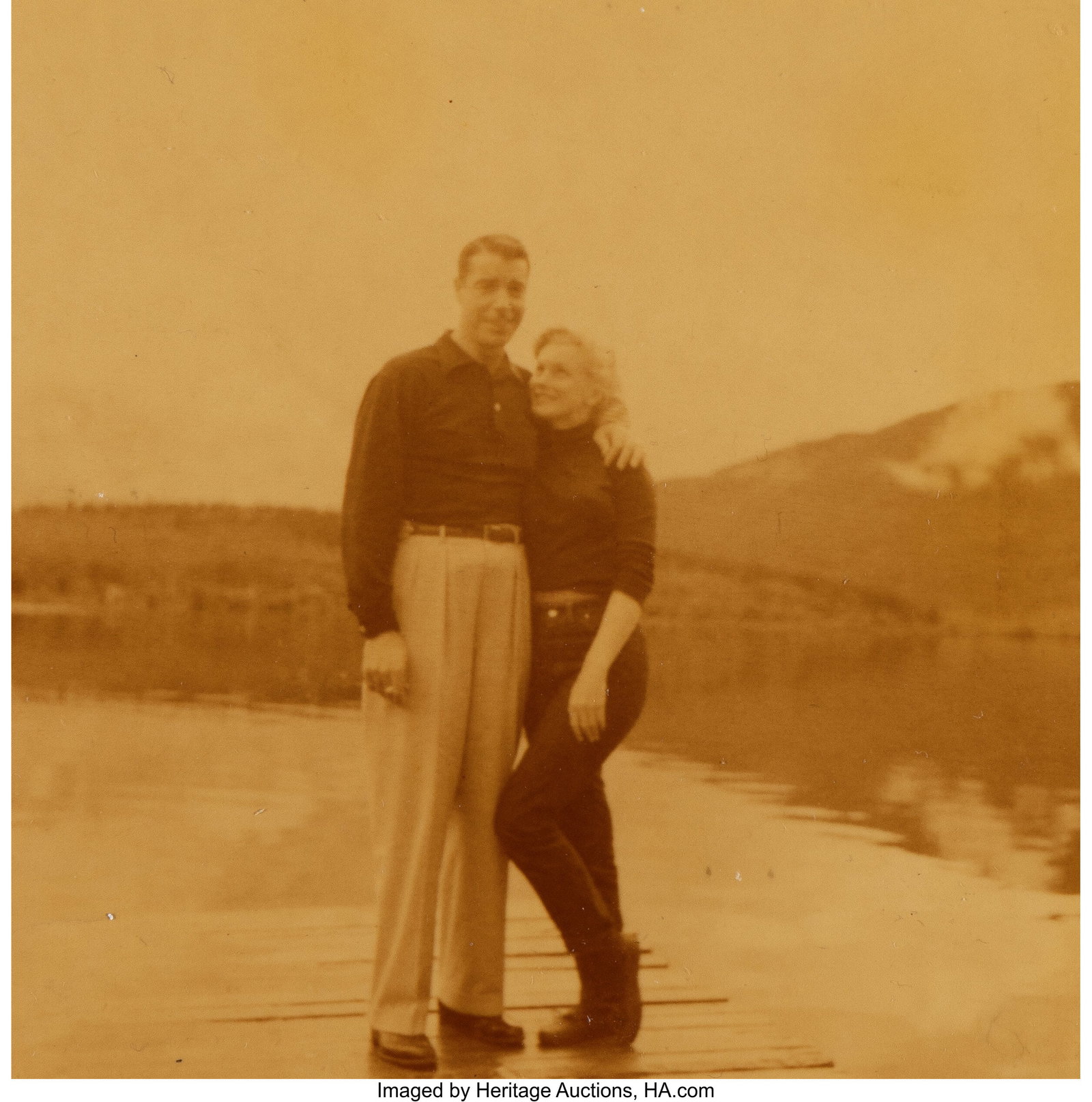 Unknown Photographer (20th Century) Marilyn Monr: Unknown Photographer (20th Century) Marilyn Monroe with Joe DiMaggio in Banff for River of No Return, 1953 Kodacolor print 3 x 3 inches (7.6 x 7.6 cm) (ima