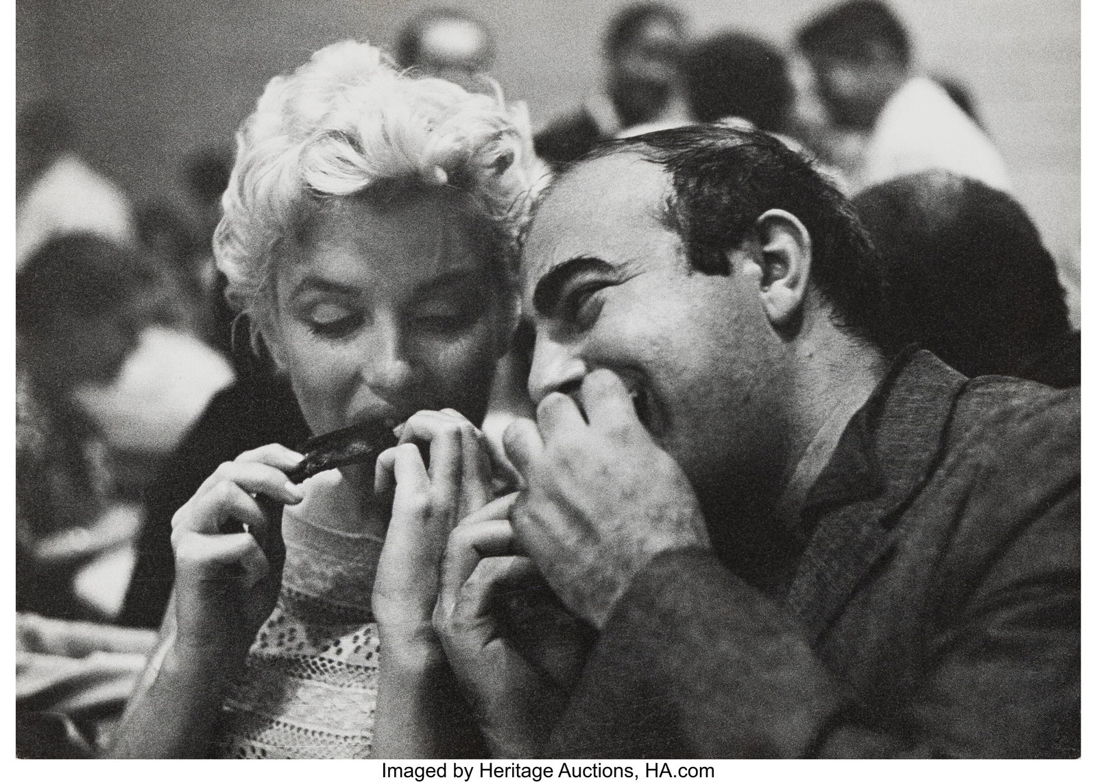 Roy Schatt (American, 1909-2002) Marilyn Monroe : Roy Schatt (American, 1909-2002) Marilyn Monroe and Michael Gazzo Eating Spare Ribs, 1955 Gelatin silver print, ferrotyped 8-3/4 x 12-1/4 inches (22.2 x