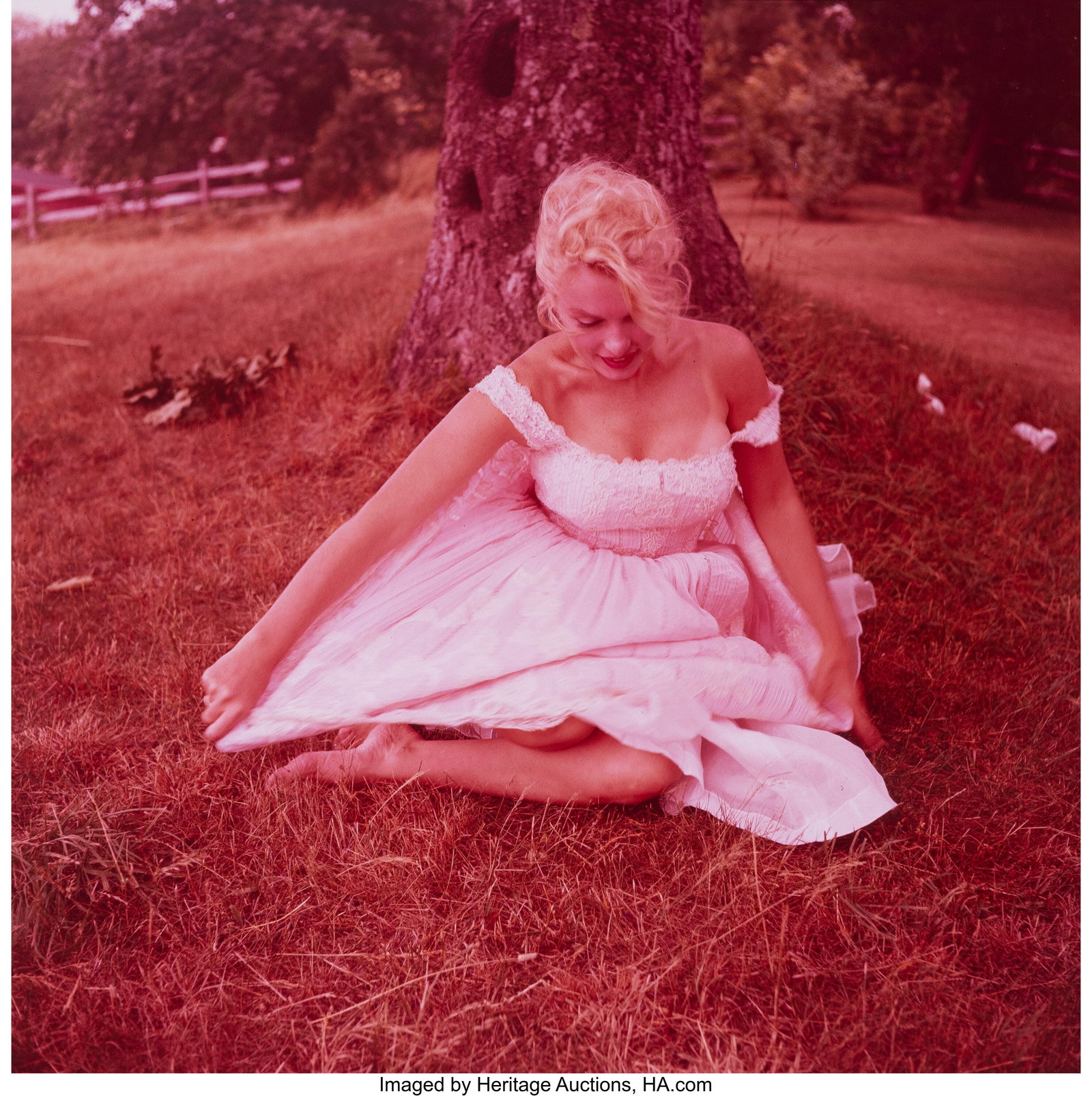 Sam Shaw (American, 1912-1999) Group of 7 color : Sam Shaw (American, 1912-1999) Group of 7 color transparencies of Marilyn Monroe in Roxbury, Connecticut, and Amagansett Beach, New York, 1954-1957 Kodak Safety