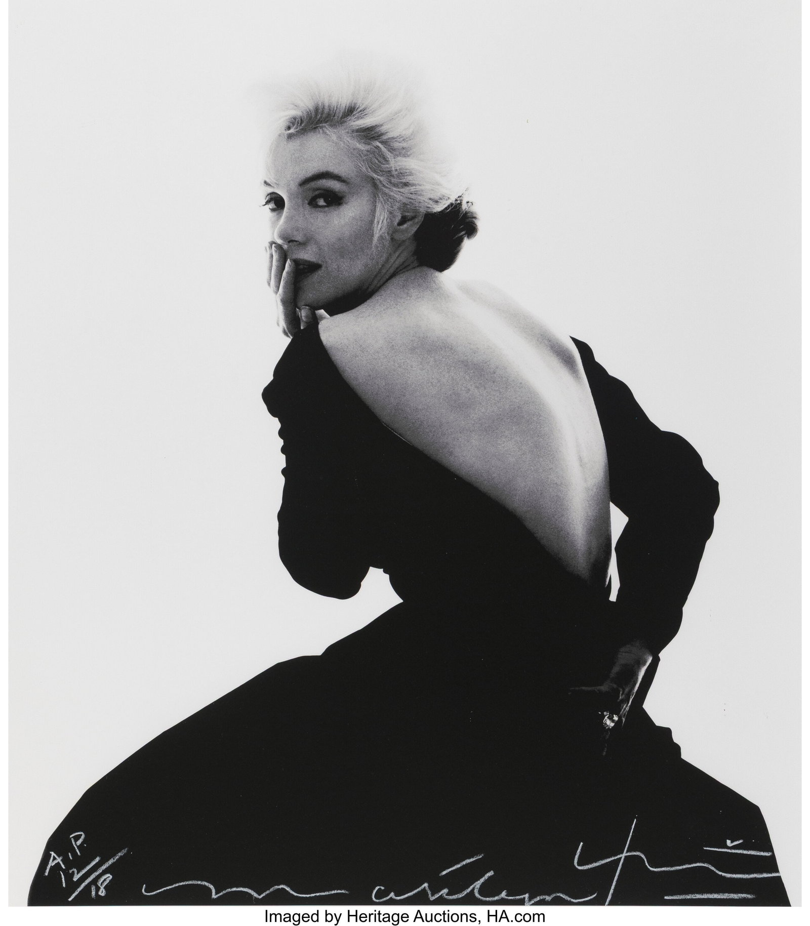 Bert Stern (American, 1929-2013) Marilyn Monroe : Bert Stern (American, 1929-2013) Marilyn Monroe in Black Dior Dress (from The Last Sitting), 1962 Digital pigment print, printed 2007 25 x 22 inches (63&peri
