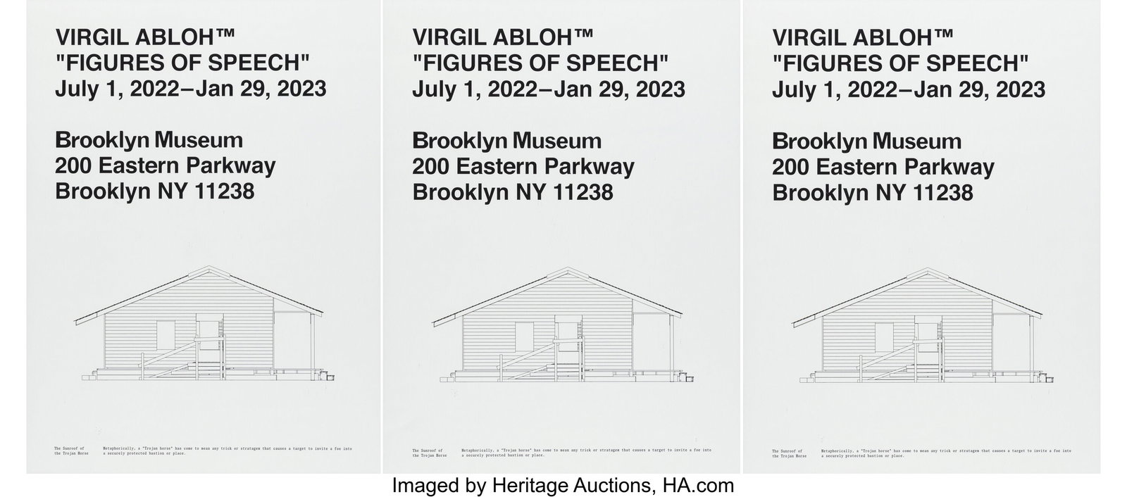 After Virgil Abloh X Brooklyn Museum Figures of : After Virgil Abloh X Brooklyn Museum Figures of Speech, exhibition posters (three works), 2022 Offset lithographs in colors on wove paper 24 x 18 inches (61.0 x 45&pe