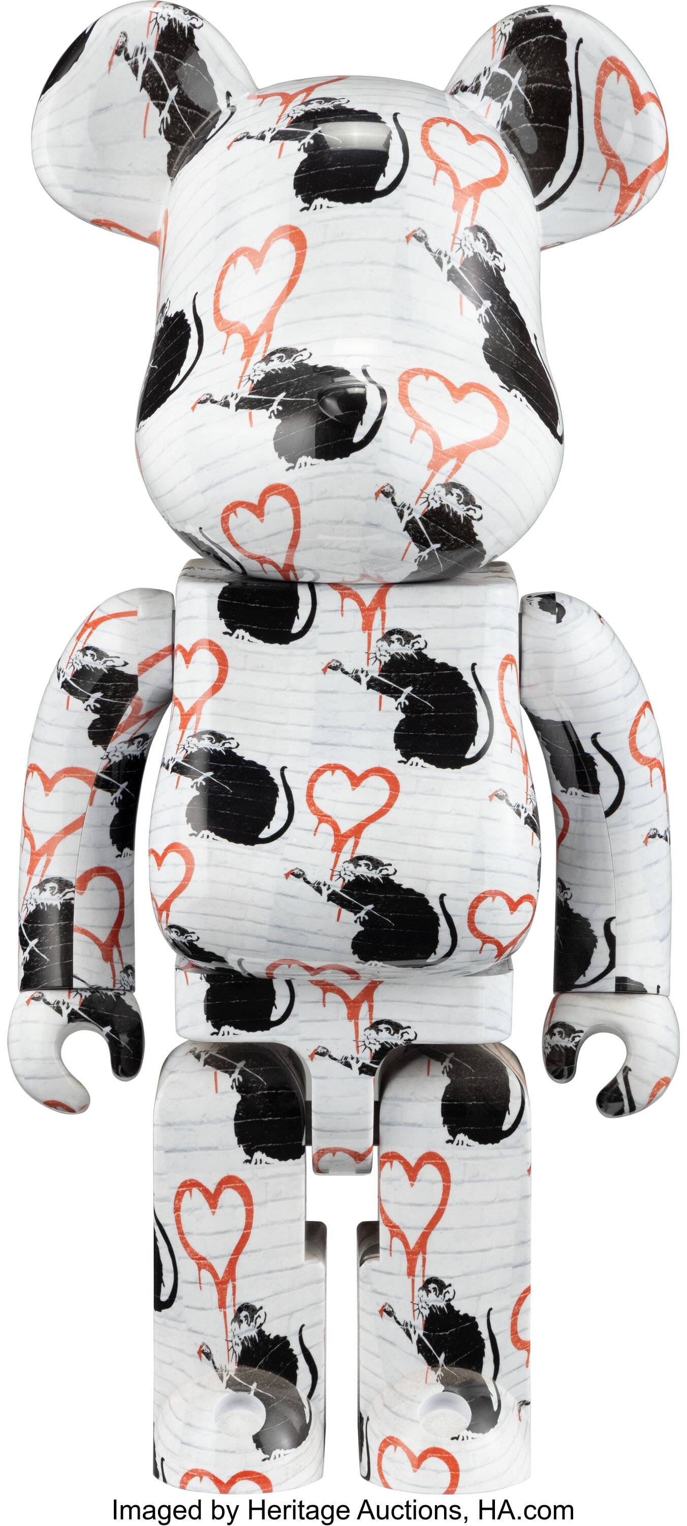 BE@RBRICK (Est. 2001) Rat Love 1000%, 2021 Paint: BE@RBRICK (Est. 2001) Rat Love 1000%, 2021 Painted cast ABS plastic 28 x 14 x 9 inches (71.1 x 35.6 x 22.9 cm) Stamped on underside 