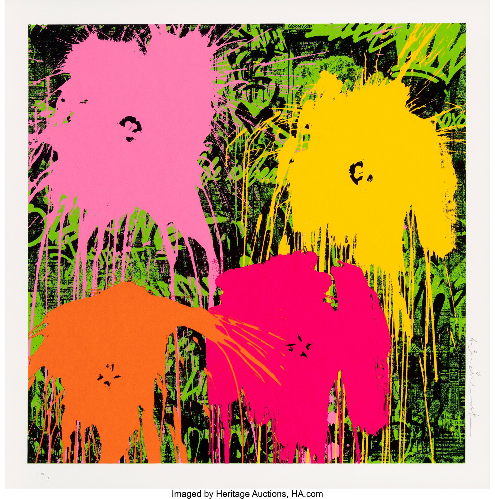 Mr. Brainwash (b. 1966) Flowarh$, 2021 Screenpri: Mr. Brainwash (b. 1966) Flowarh$, 2021 Screenprint in colors on Archival paper 24 x 24 inches (61.0 x 61.0 cm) (sheet) Ed.
