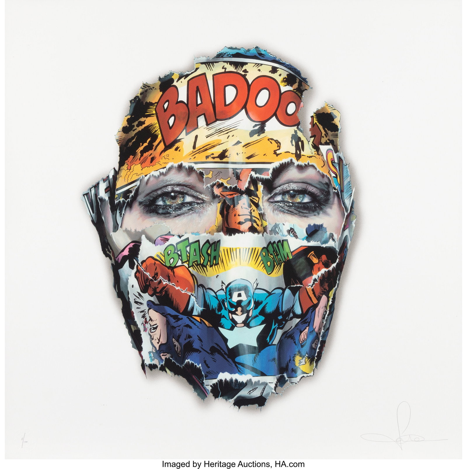 Sandra Chevrier (b. 1983) La Cage Entre L'ombre : Sandra Chevrier (b. 1983) La Cage Entre L'ombre et la Lumière (White), 2022 Screenprint in colors on Somerset paper 27-1/2 x 27-1/2 inches (70 x 70