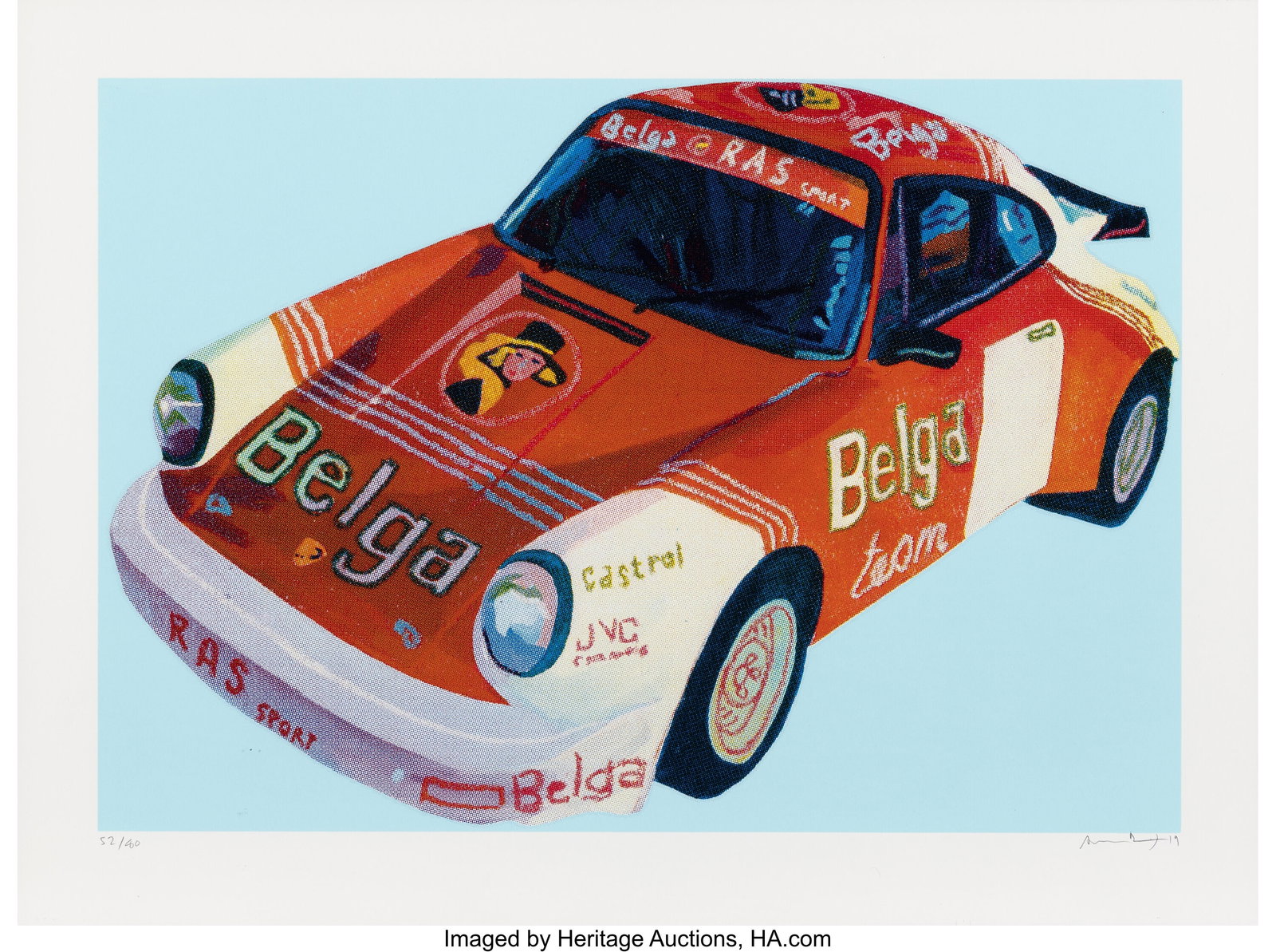 Andy Dixon (b.1979) Porsche, 2019 Screenprint in: Andy Dixon (b.1979) Porsche, 2019 Screenprint in colors on Coventry Rag paper 17-1/4 x 23 inches (43.8 x 58.4 cm) (sheet) Ed. 52&sol