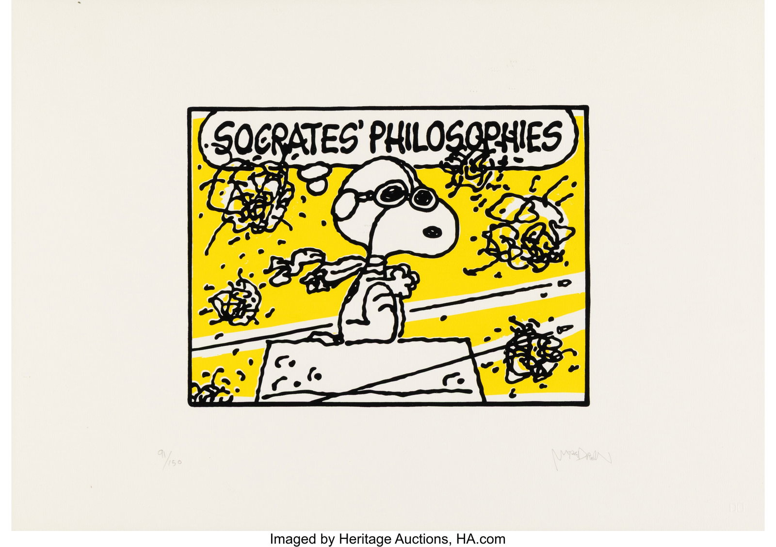 Mark Drew (b. 1978) Socrates' Philosophies (Wu-T: Mark Drew (b. 1978) Socrates' Philosophies (Wu-Tang Clan) (Yellow), 2021 Screenprint in colors on Somerset paper 11-3/4 x 16-1/2 inches (29&peri