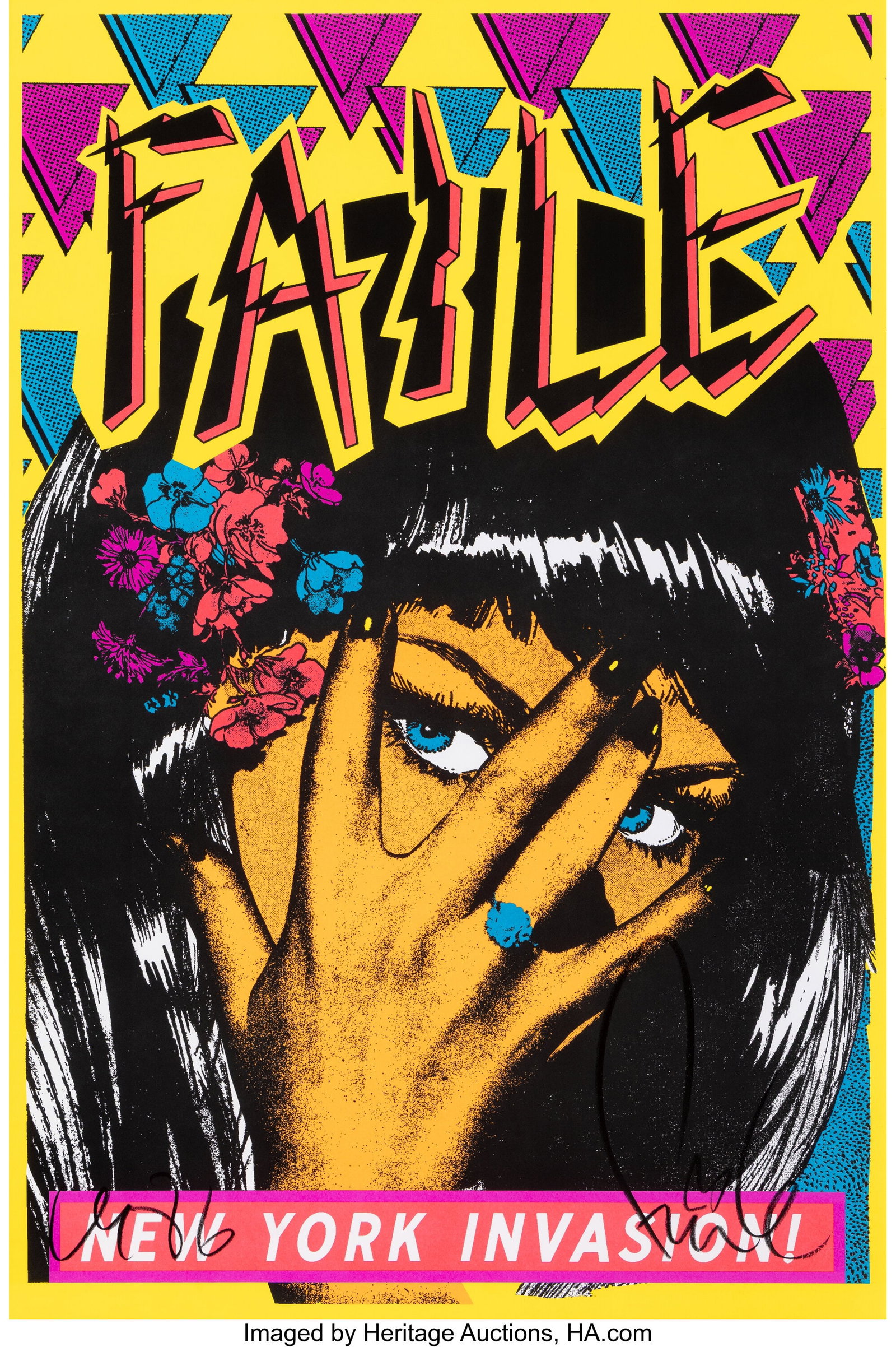FAILE (b. 1975) New York Invasion Black Light Pr (1 of 2)