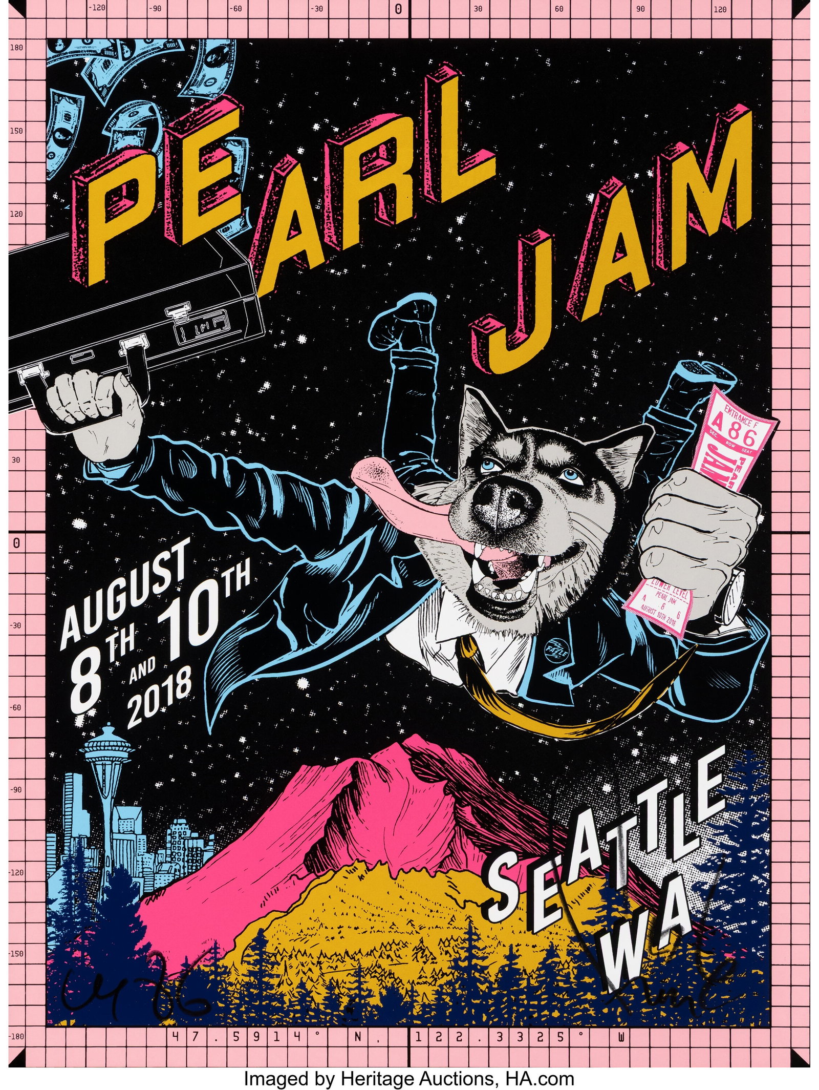 FAILE (b. 1975) D.B. FAILE - Pearl Jam Seattle,  (1 of 2)