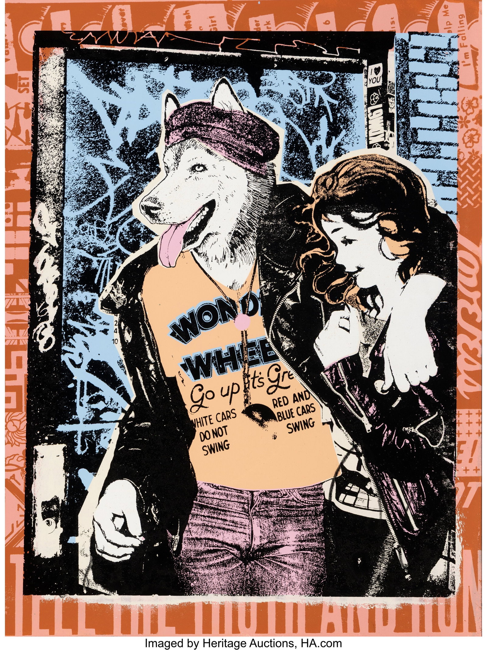 FAILE (b. 1975) Wonder Wheel 250, 2018 Screenpri: FAILE (b. 1975) Wonder Wheel 250, 2018 Screenprint in colors and acrylic on Heavyweight Archival Paper 25-1/4 x 19 inches (64.1 x 48.3 cm) (shee