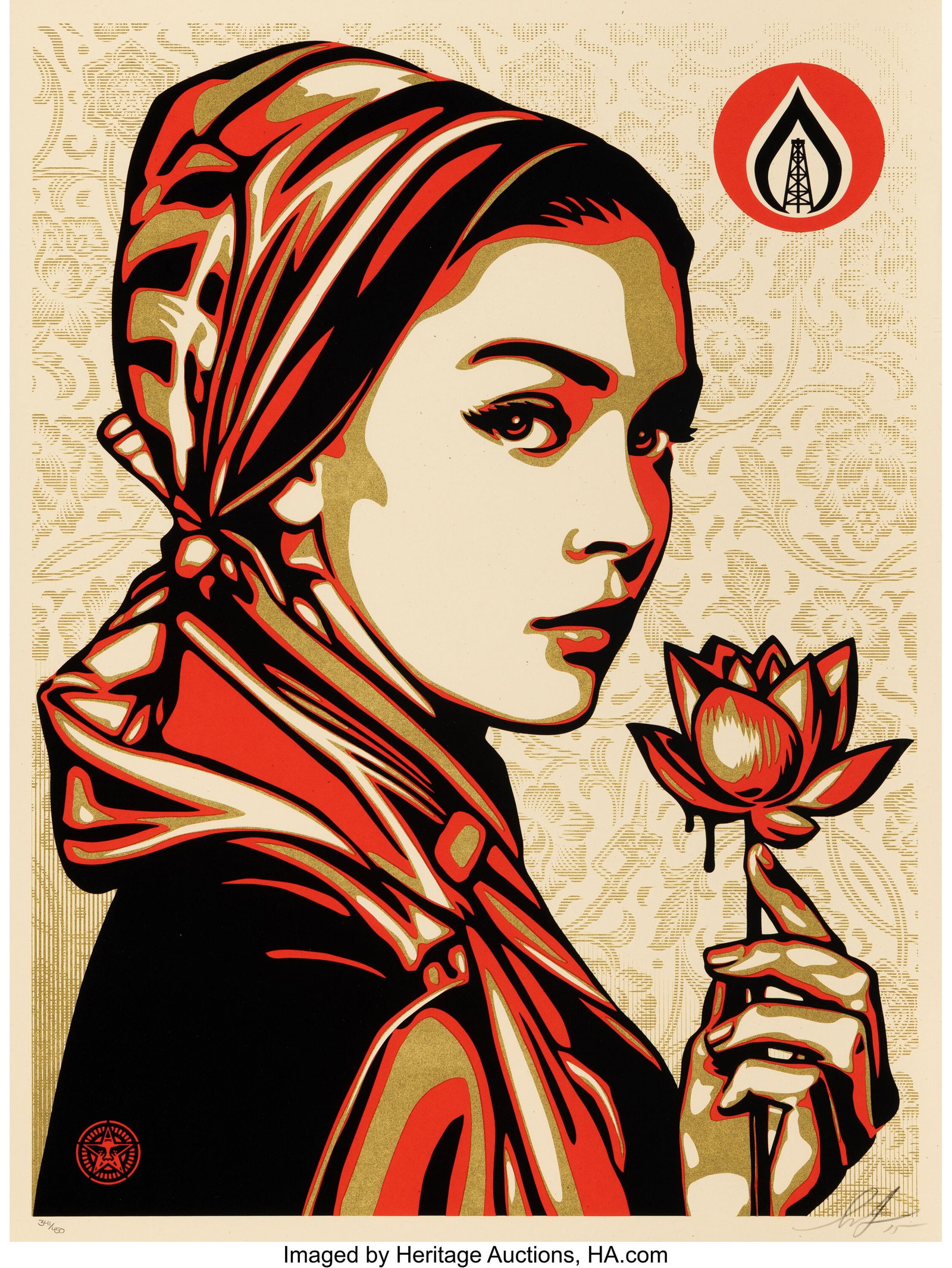 Shepard Fairey (b. 1970) Natural Springs, 2015 S: Shepard Fairey (b. 1970) Natural Springs, 2015 Screenprint in colors on Cream Speckletone paper 24 x 18 inches (61.0 x 45.7 cm) (sheet) Ed&peri