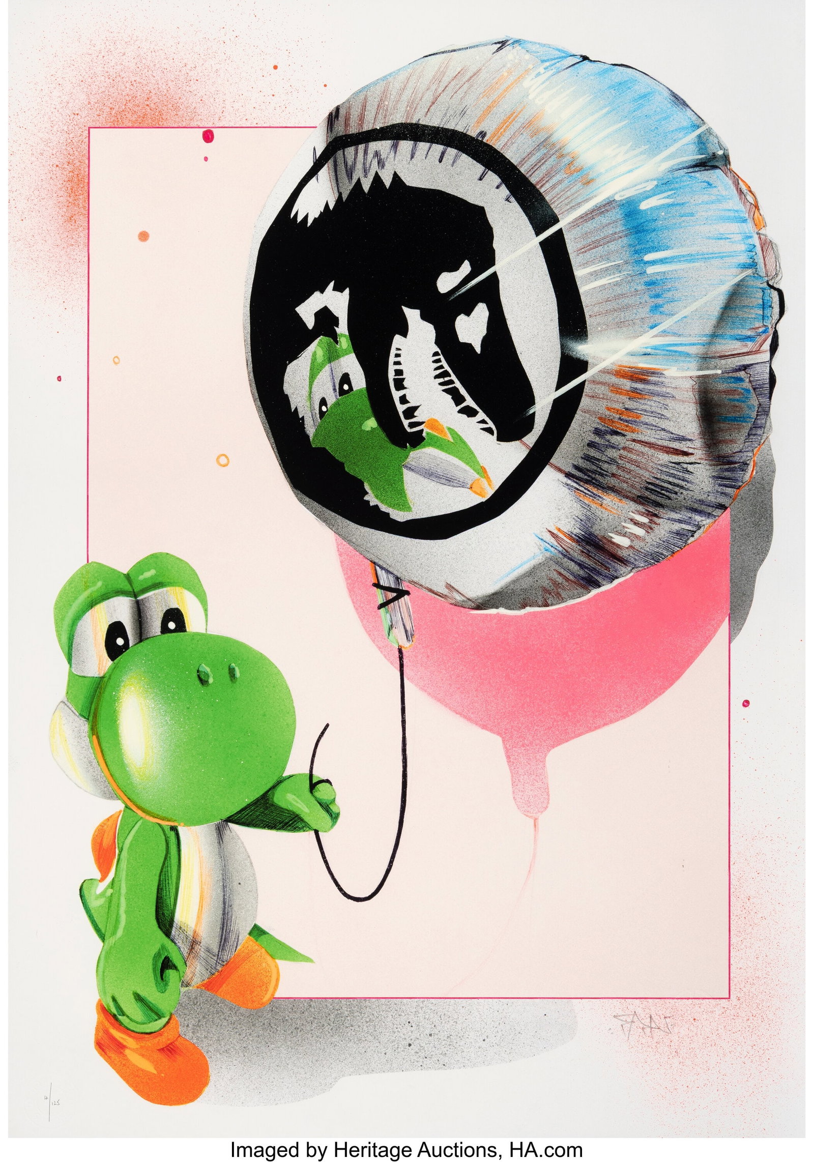 Fanakapan (20th Century) Yoshi's Day Off (Trip T: Fanakapan (20th Century) Yoshi's Day Off (Trip To Jurassic Park), 2023 Screenprint and archival pigment print in colors on Somerset paper 27-5/8 x 19-3/4 inches &lpar