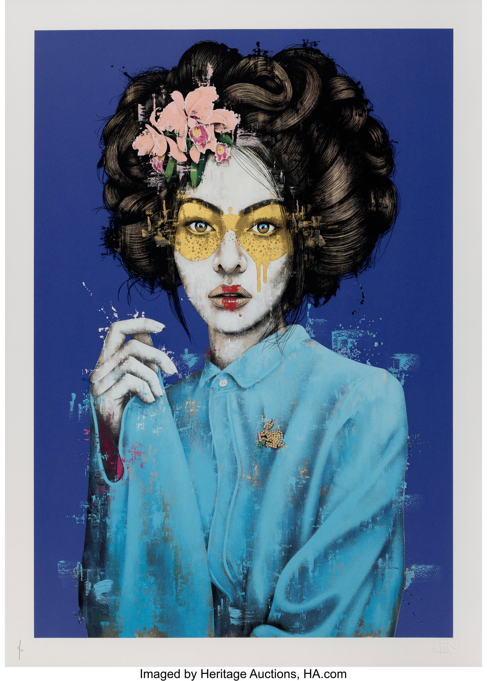 Fin Dac (20th Century) Mossiae (Gold Leaf Editio: Fin Dac (20th Century) Mossiae (Gold Leaf Edition), 2022 Screenprint in colors with gold leaf on Somerset Satin paper 34 x 25 inches (86.4 x 63.5 cm) 