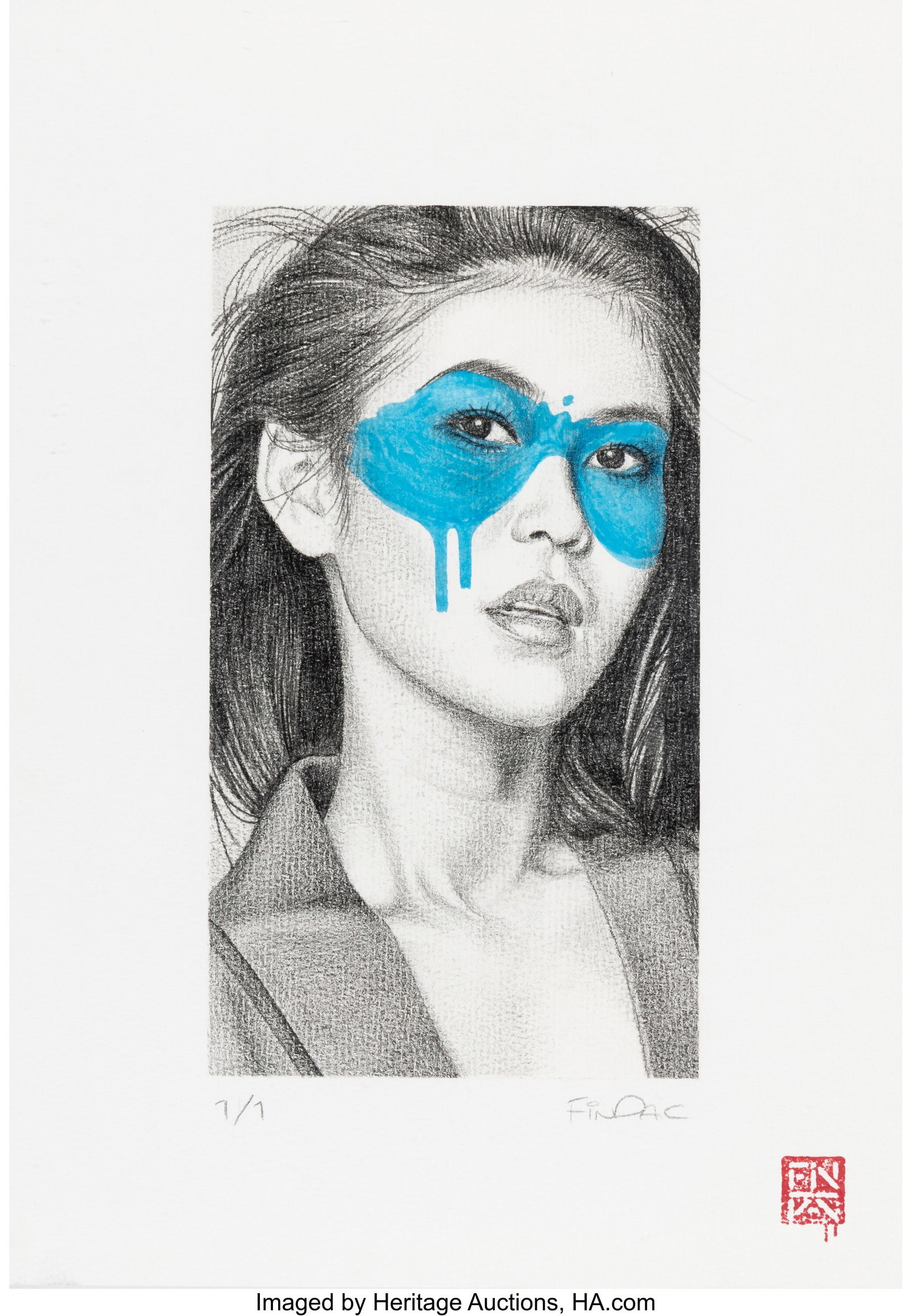 Fin Dac (20th Century) Celeste Mixed media on wo (1 of 3)