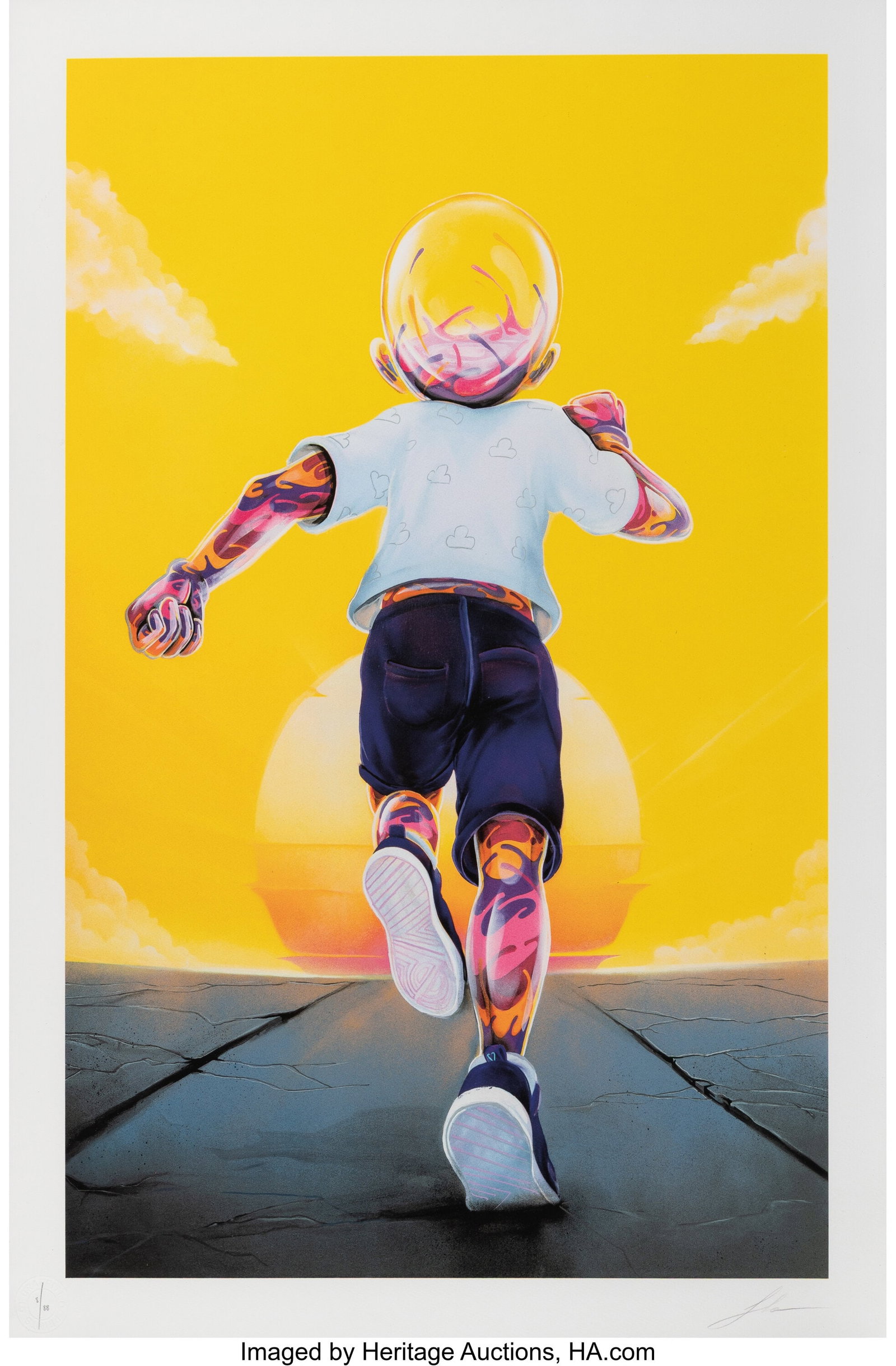 Flog (b. 1984) New Horizons, 2025 Screenprint in: Flog (b. 1984) New Horizons, 2025 Screenprint in colors Somerset paper 34 x 23-4/5 inches (86 x 60.5 cm) (sheet) Ed. 4/10 Signed and nu
