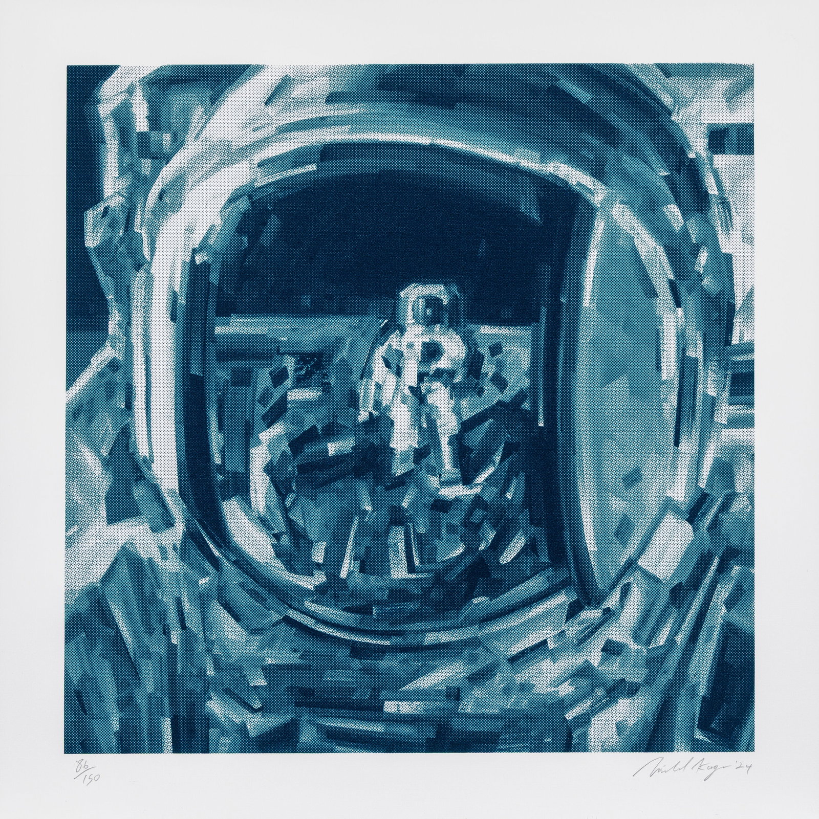 Michael Kagan (b. 1980) Moonwalker, 2024 Screenp: Michael Kagan (b. 1980) Moonwalker, 2024 Screenprint in colors on Magnani Incisioni paper 24 x 24 inches (61.0 x 61.0 cm) (sheet) Ed. 76