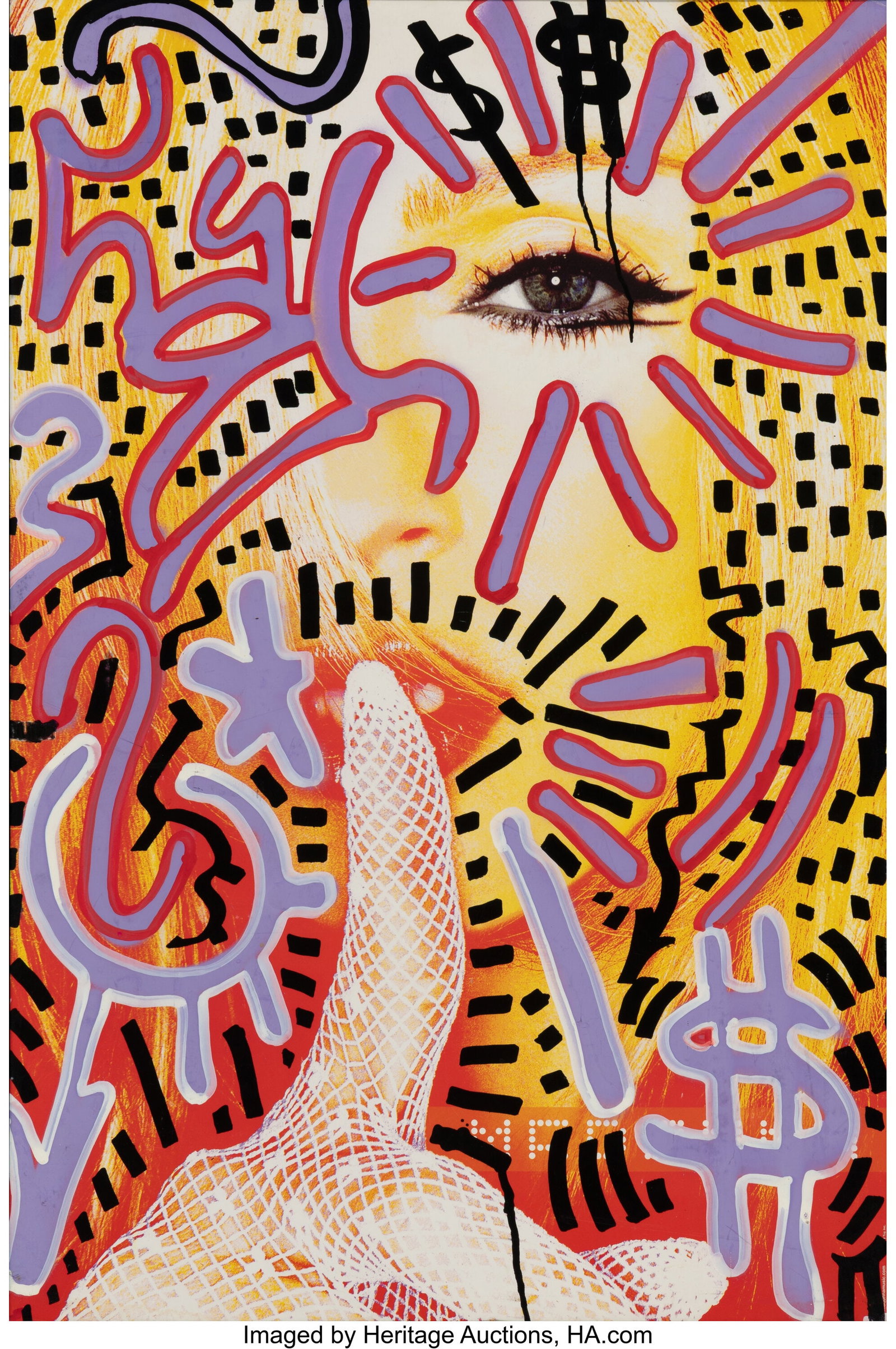 LA II (b. 1967) Untitled Acrylic on recycled foa: LA II (b. 1967) Untitled Acrylic on recycled foam board poster 35-1/2 x 23-1/2 inches (90.2 x 59.7 cm) Inscribed verso: "Belongs" / 2 / R