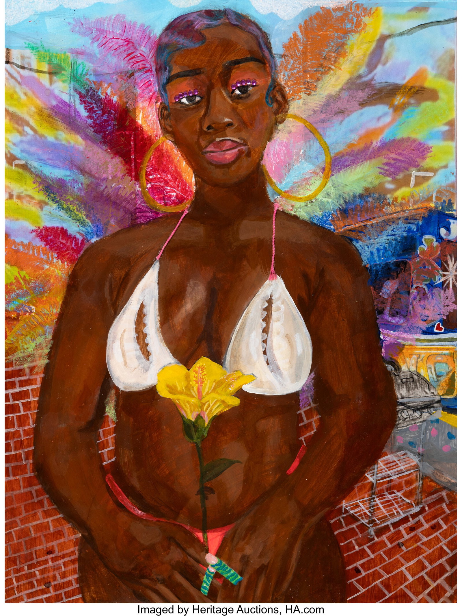 Emily Manwaring (b. 1999) Playing Mas, 2021 Acry: Emily Manwaring (b. 1999) Playing Mas, 2021 Acrylic and mixed media on paper 24 x 18 inches (61.0 x 45.7 cm) (sheet) HID03101062020 © 2026