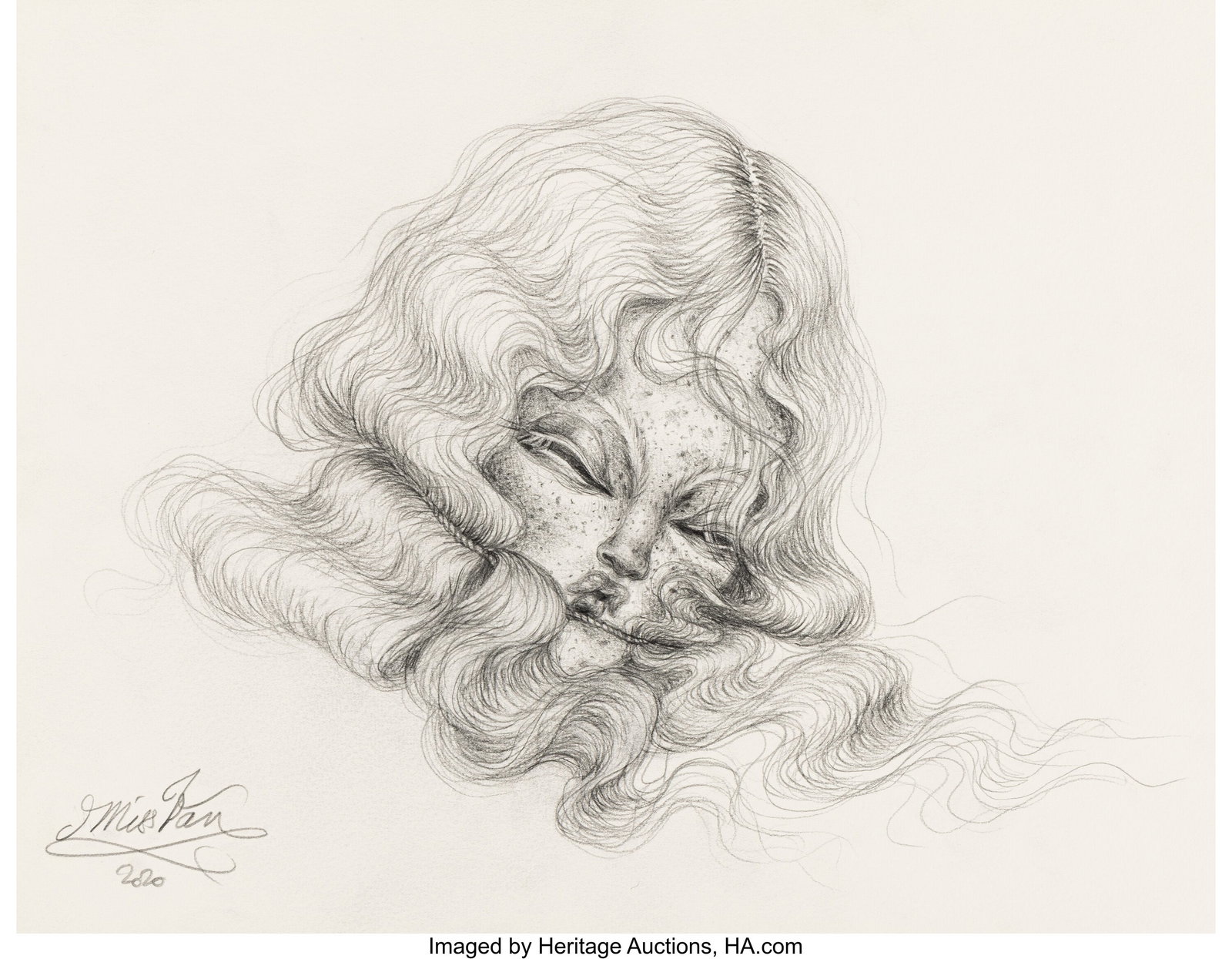 Miss Van (Vanessa Alice) (b. 1973) Jellyfish Hea: Miss Van (Vanessa Alice) (b. 1973) Jellyfish Head III, 2020 Pencil on wove paper 11 x 14 inches (27.9 x 35.6 cm) (sheet) Signed and d