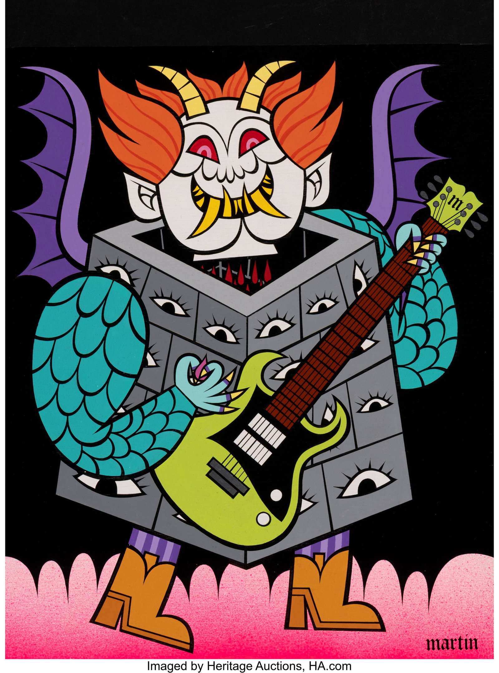 Martin Ontiveros (20th Century) Rock n' Roll Ojo: Martin Ontiveros (20th Century) Rock n' Roll Ojo, 2007 Acrylic on wood panel 10 x 8 inches (25.4 x 20.3 cm) Signed, titled, and dated on the reverse