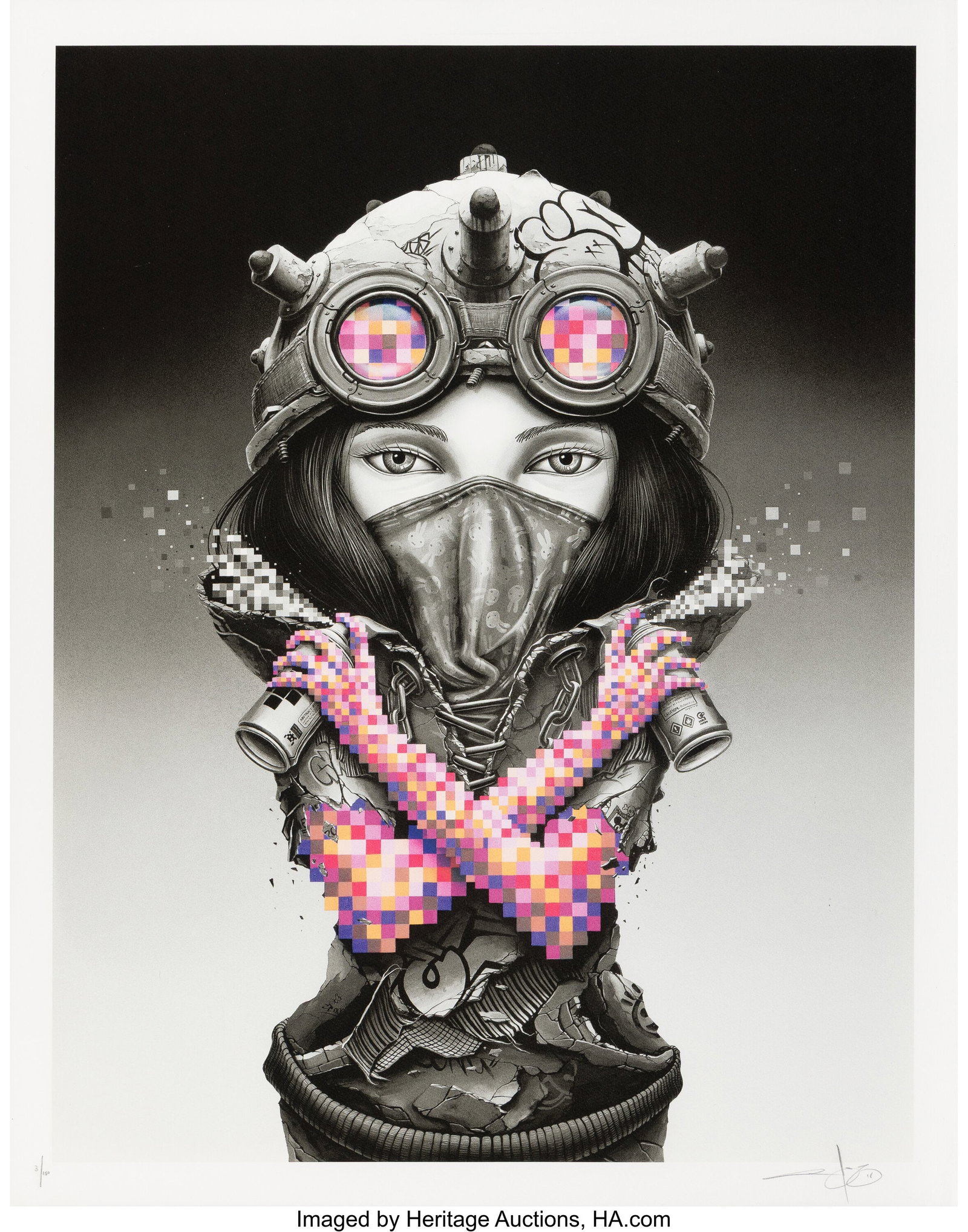Pez (20th Century) Kunoichi, 2018 Screenprint in: Pez (20th Century) Kunoichi, 2018 Screenprint in colors on Somerset paper 30-1/2 x 24-1/2 inches (77.5 x 62.2 cm) (sheet) Ed. 3/150