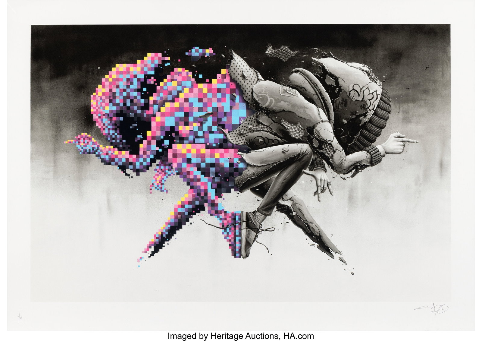 Pez (20th Century) Double Trouble (CMYK Variant): Pez (20th Century) Double Trouble (CMYK Variant), 2021 Screenprint in colors on Somerset paper 25-7/8 x 37 inches (66 x 94 cm) (sheet) Ed. 4&so
