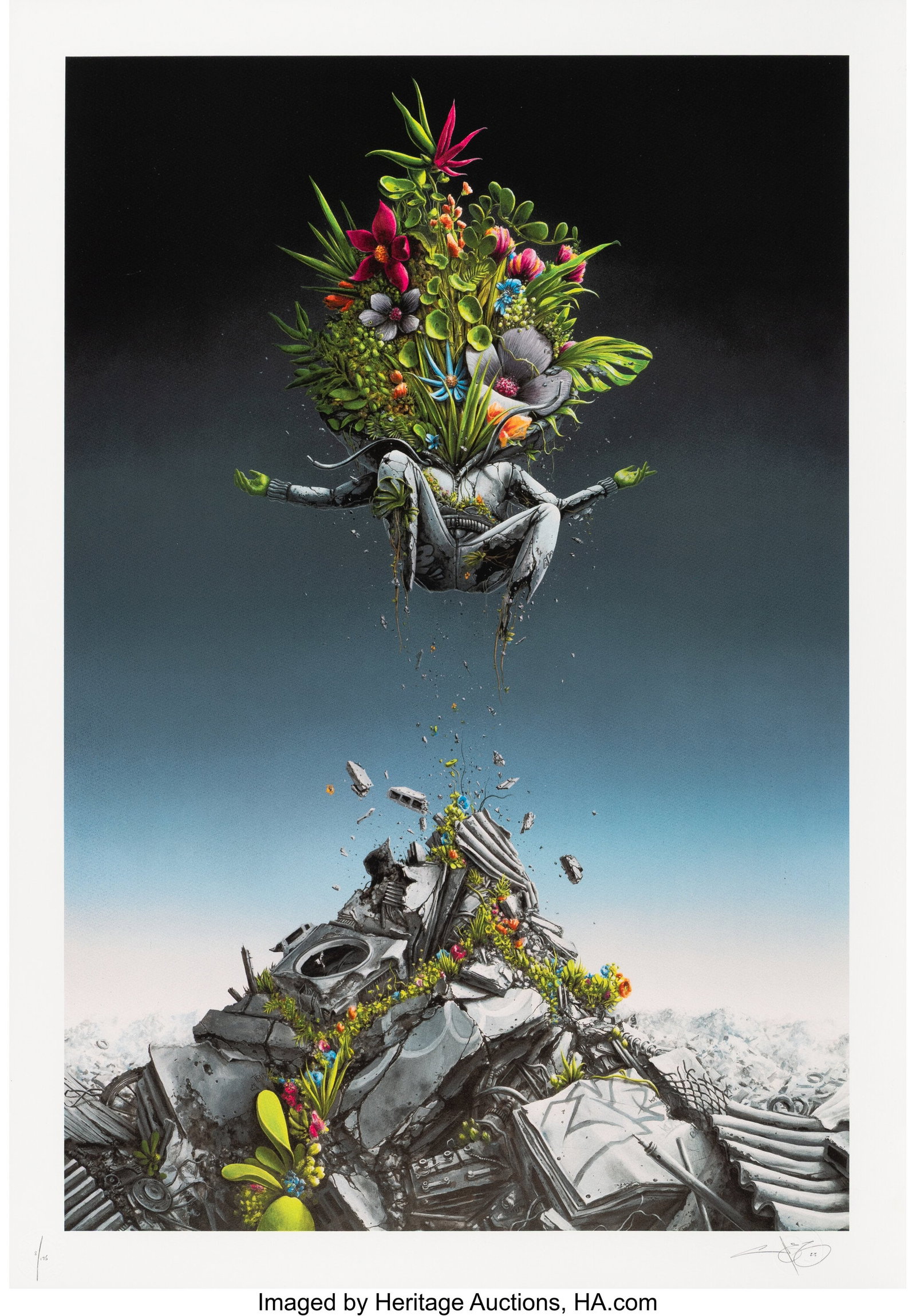 Pez (20th Century) Green Hands, 2025 Screenprint: Pez (20th Century) Green Hands, 2025 Screenprint in colors on Somerset paper 34-5/8 x 24-3/8 inches (87.9 x 62.0 cm) (sheet) Ed. 8/