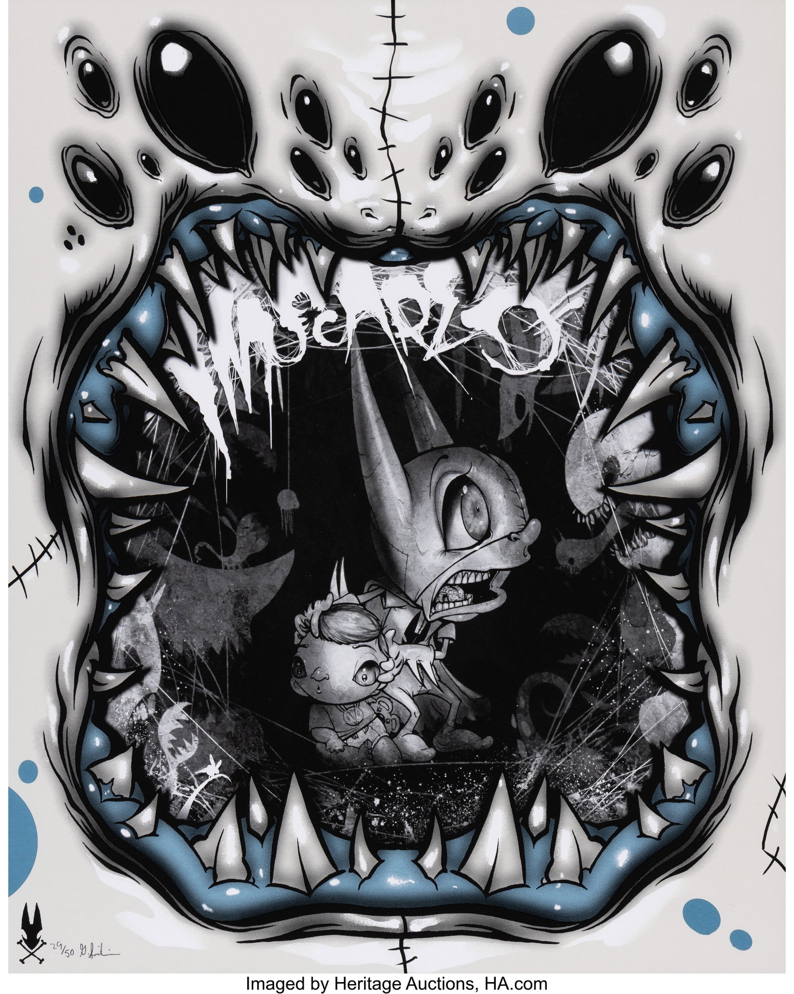 Greg (Craola) Simkins (b. 1975) I'm Scared: The : Greg (Craola) Simkins (b. 1975) I'm Scared: The Movie!, 2016 Screenprint in colors on Cougar Smooth paper 20 x 16 inches (50.8 x 40.6 cm&