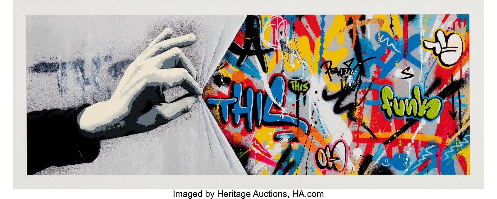Martin Whatson (b. 1984) Sneak Peek, 2021 Giclé: Martin Whatson (b. 1984) Sneak Peek, 2021 Giclée in colors on Somerset Satin paper 9-3/4 x 24-1/4 inches (24.8 x 61.6 cm) (sheet&rpar
