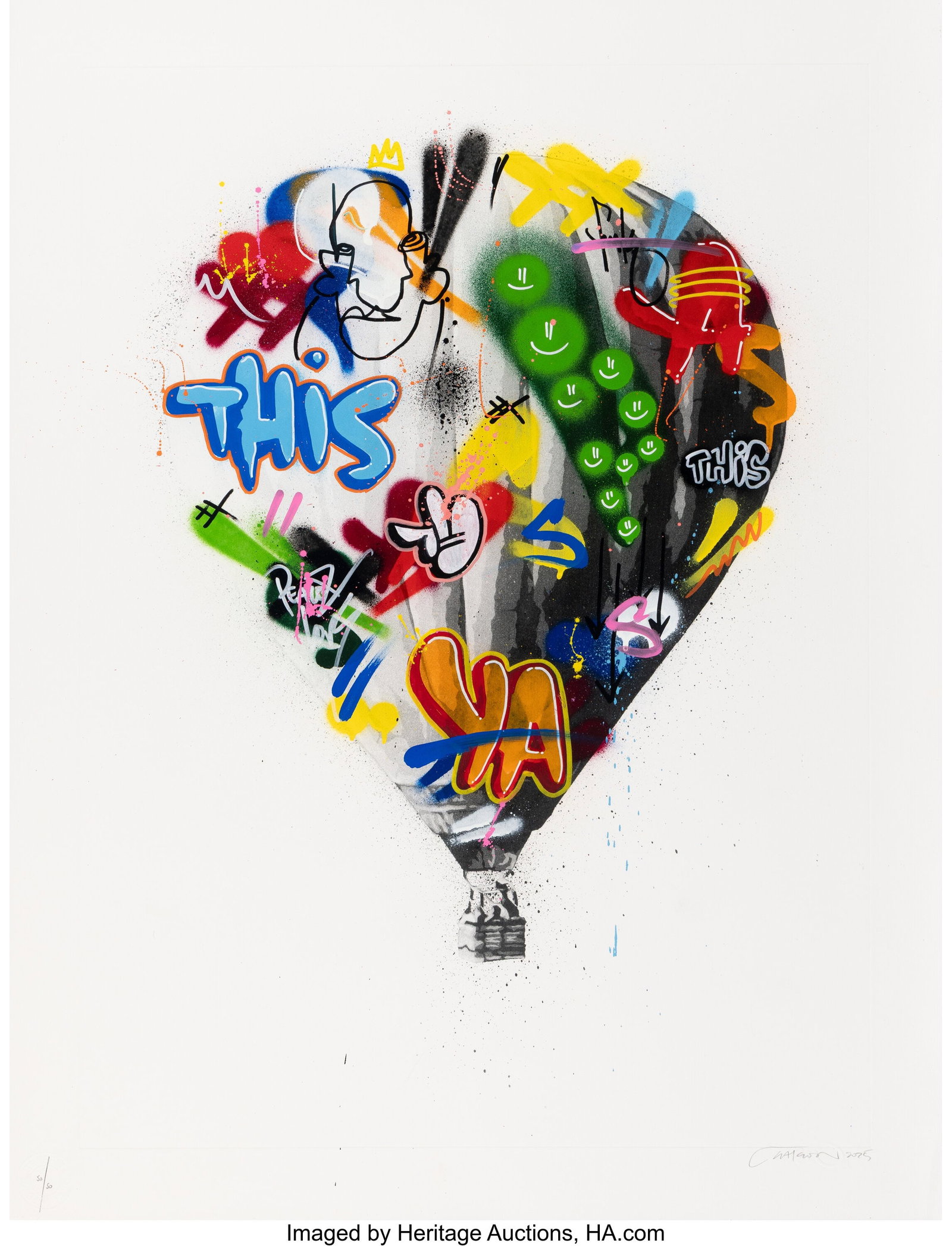 Martin Whatson (b. 1984) Balloon, 2025 Etching i: Martin Whatson (b. 1984) Balloon, 2025 Etching in colors with hand-embellishments on Somerset paper 32 x 24 inches (81.3 x 61.0 cm) (sheet) Ed&