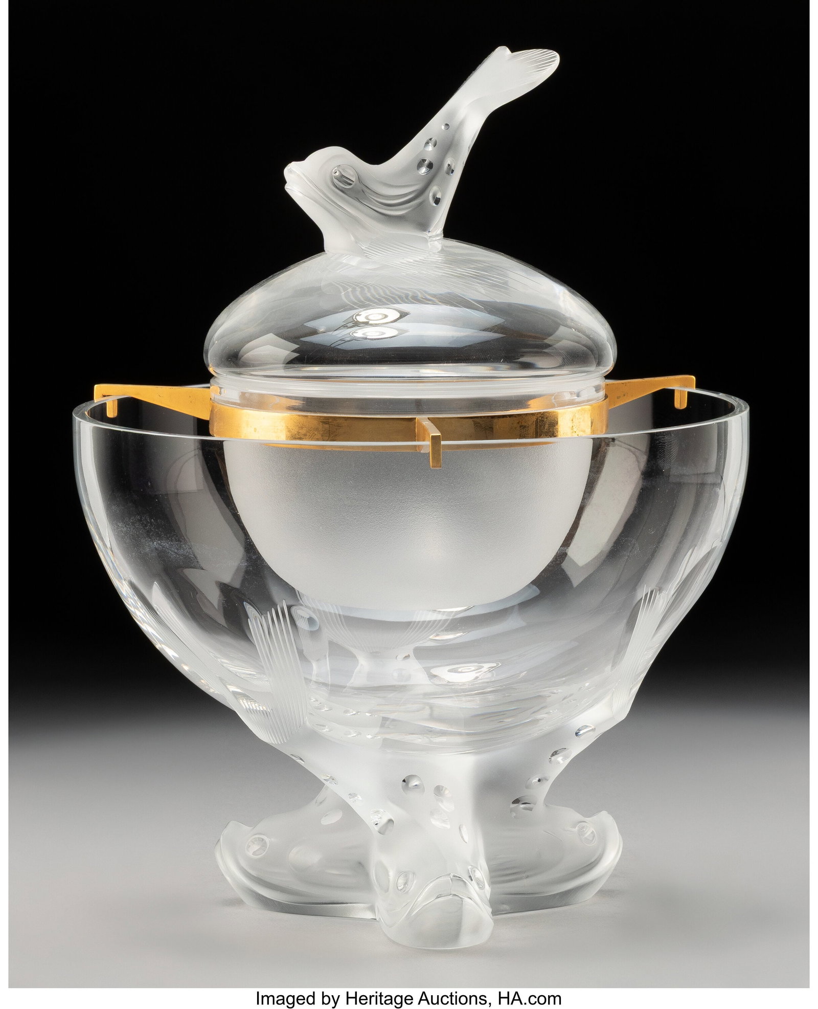 Lalique Igor Caviar Set, post-1945 Clear and fro: Lalique Igor Caviar Set, post-1945 Clear and frosted glass, metal 10 inches (25.4 cm) (overall) Marks: Lalique France HID03101062020 © 2026 Heritage