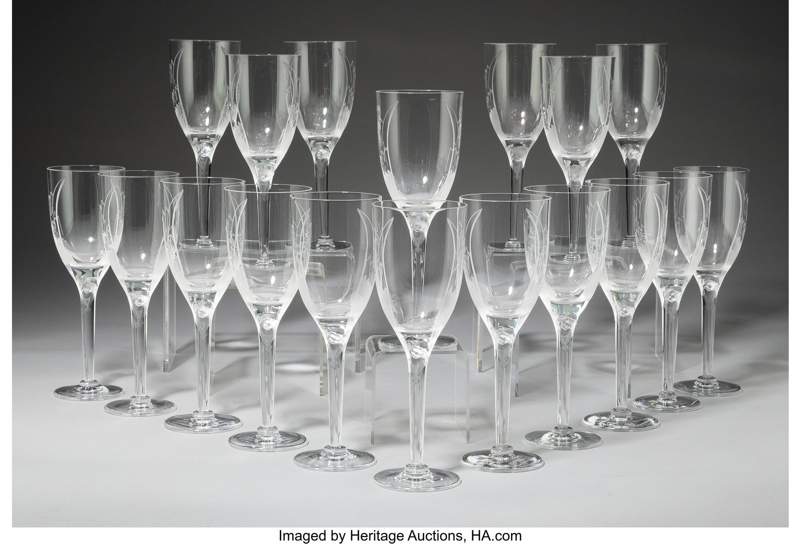 Lalique Set of Eighteen Ange Champagne Flutes, p (1 of 4)