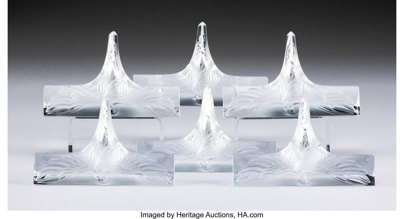 Lalique Six Libellule Knife Rests in Original Fi (1 of 5)