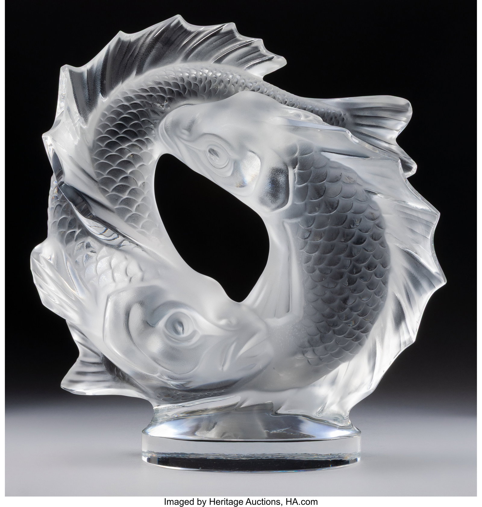 Lalique Deux Poissons, post-1945 Clear and frost (1 of 3)