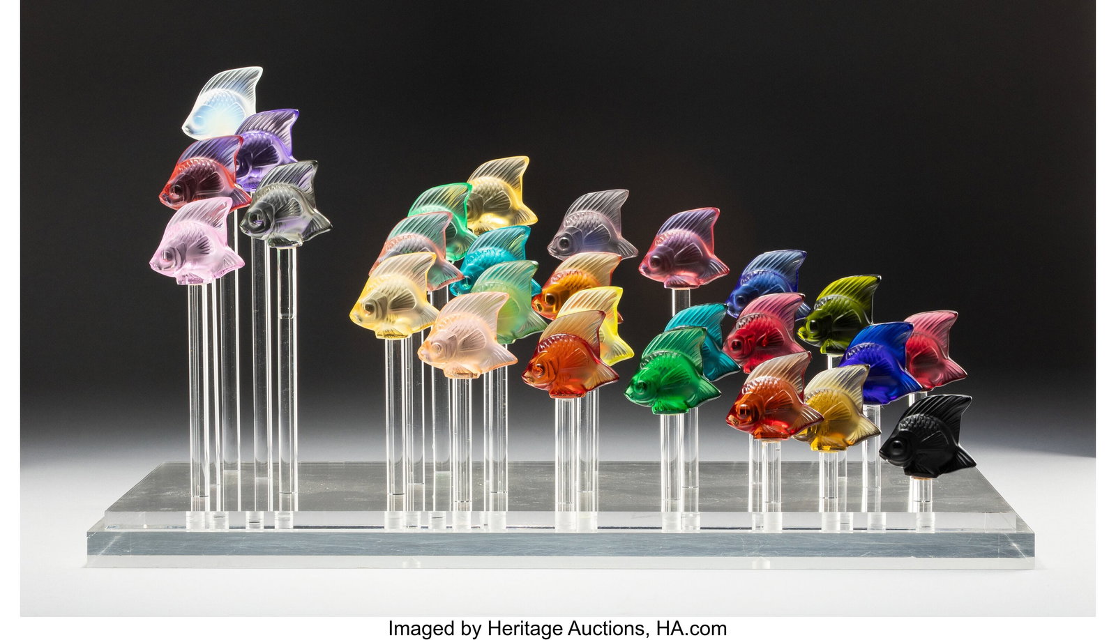 Lalique Twenty-Seven Cachet Poisson Figures in F (1 of 5)