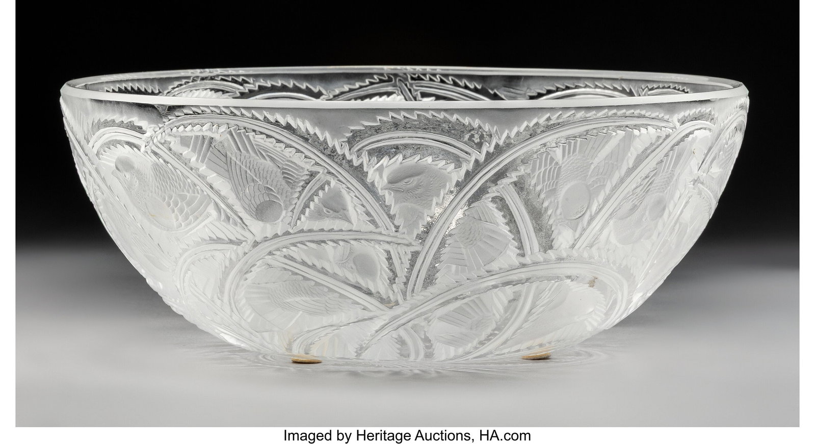 Lalique Pinsons Bowl, post-1945 Clear and froste (1 of 4)