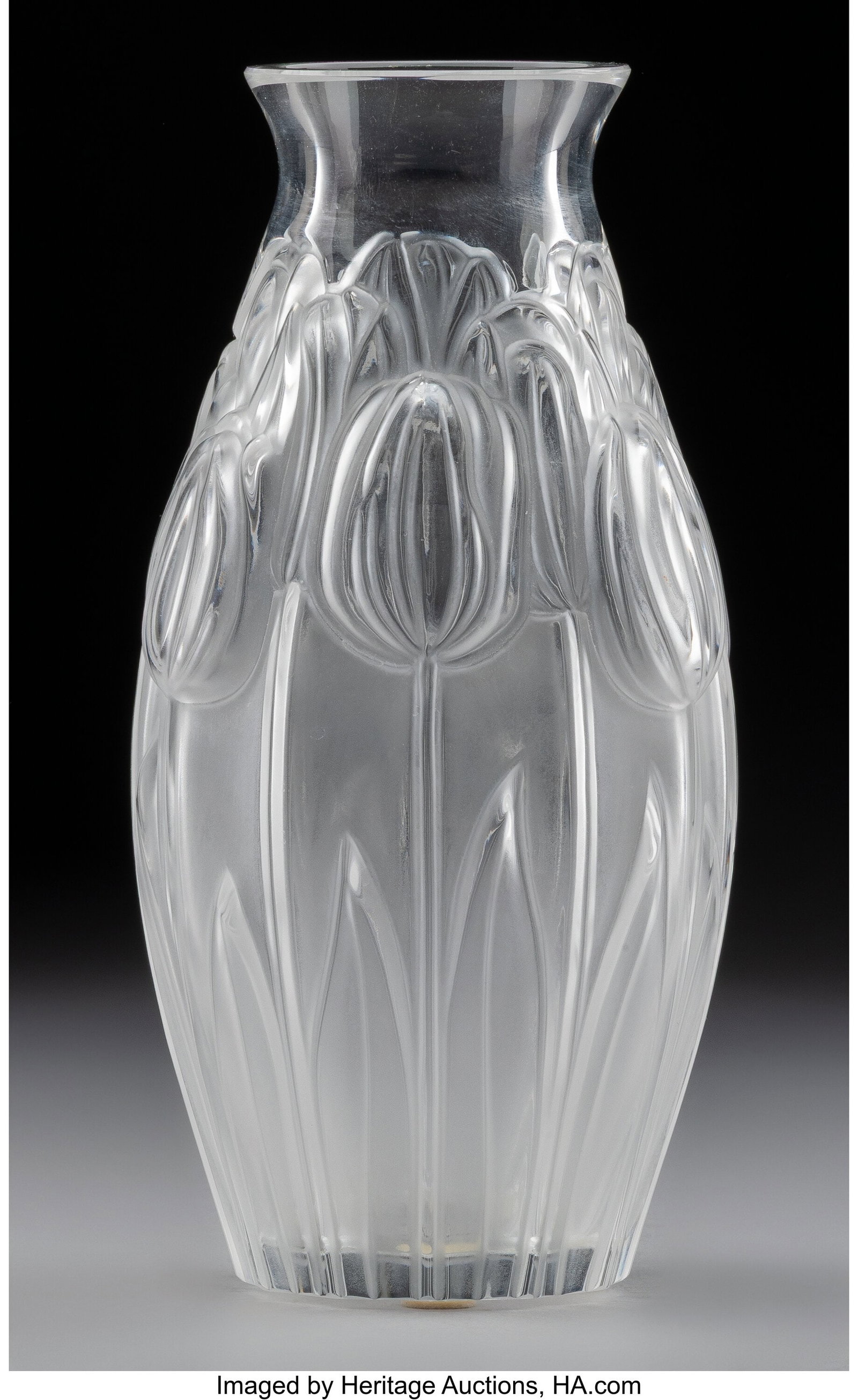 Lalique Tulip Vase, post-1945 Clear and frosted  (1 of 3)