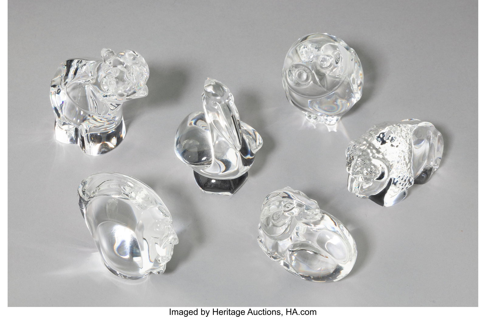 Steuben Glass Works Six Animal-Form Hand Coolers (1 of 4)