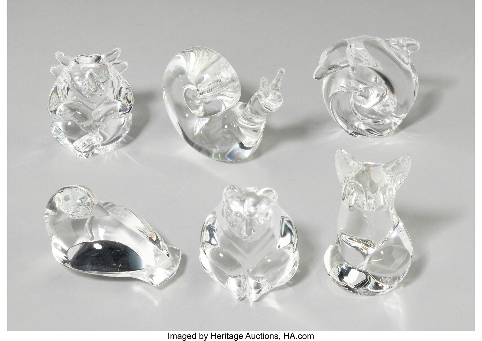 Steuben Glass Works Six Animal-Form Hand Coolers (1 of 4)