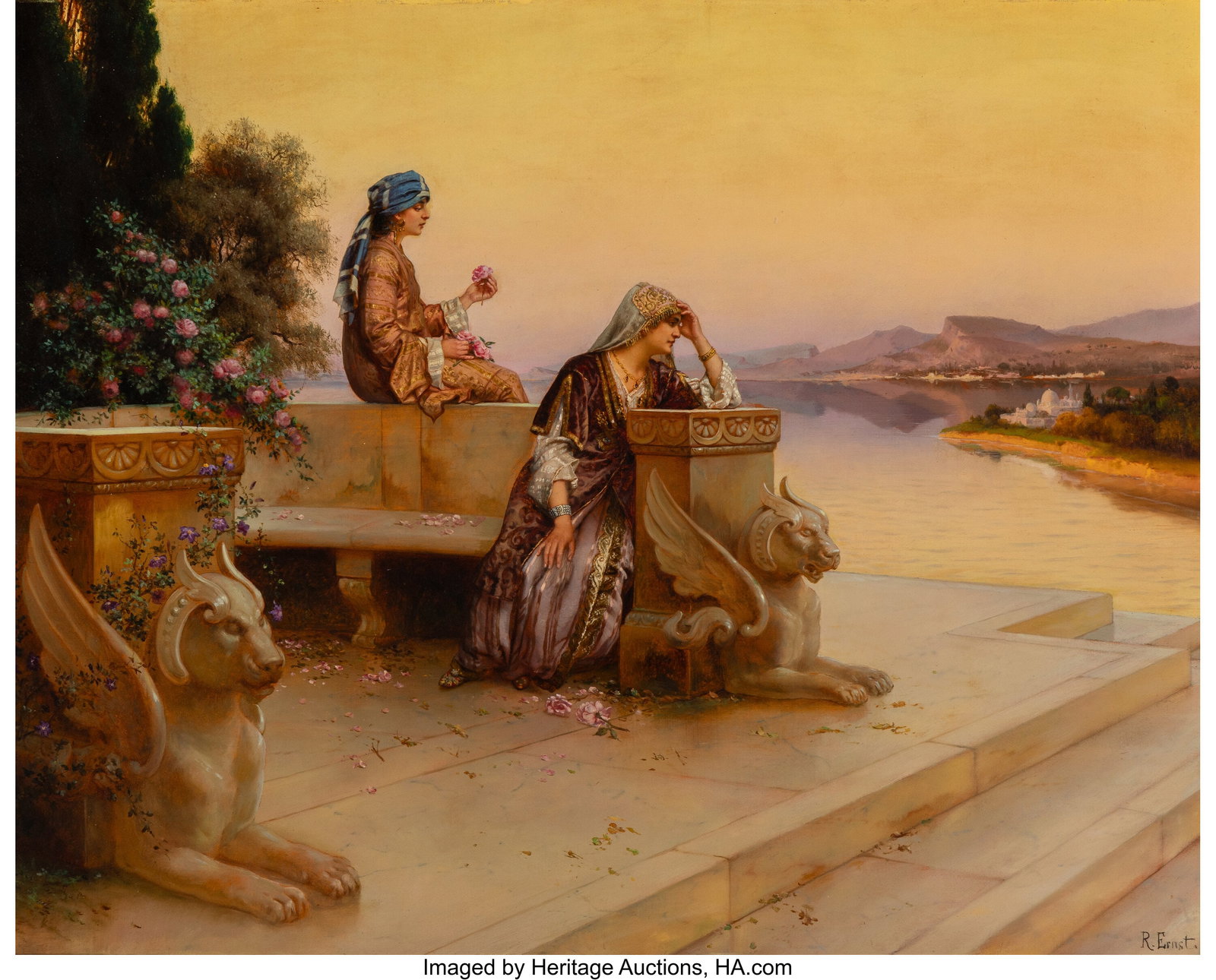 Rudolf Ernst (Austrian, 1854-1932) A terrace rev (1 of 3)