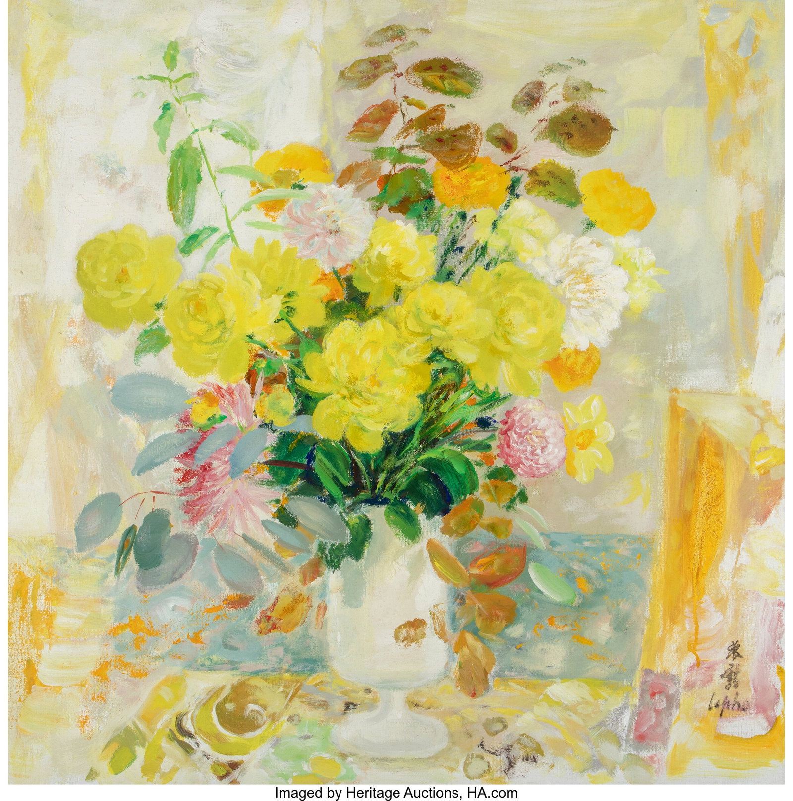 Le Pho (French/Vietnamese, 1907-2001) Fleurs, 19 (1 of 3)