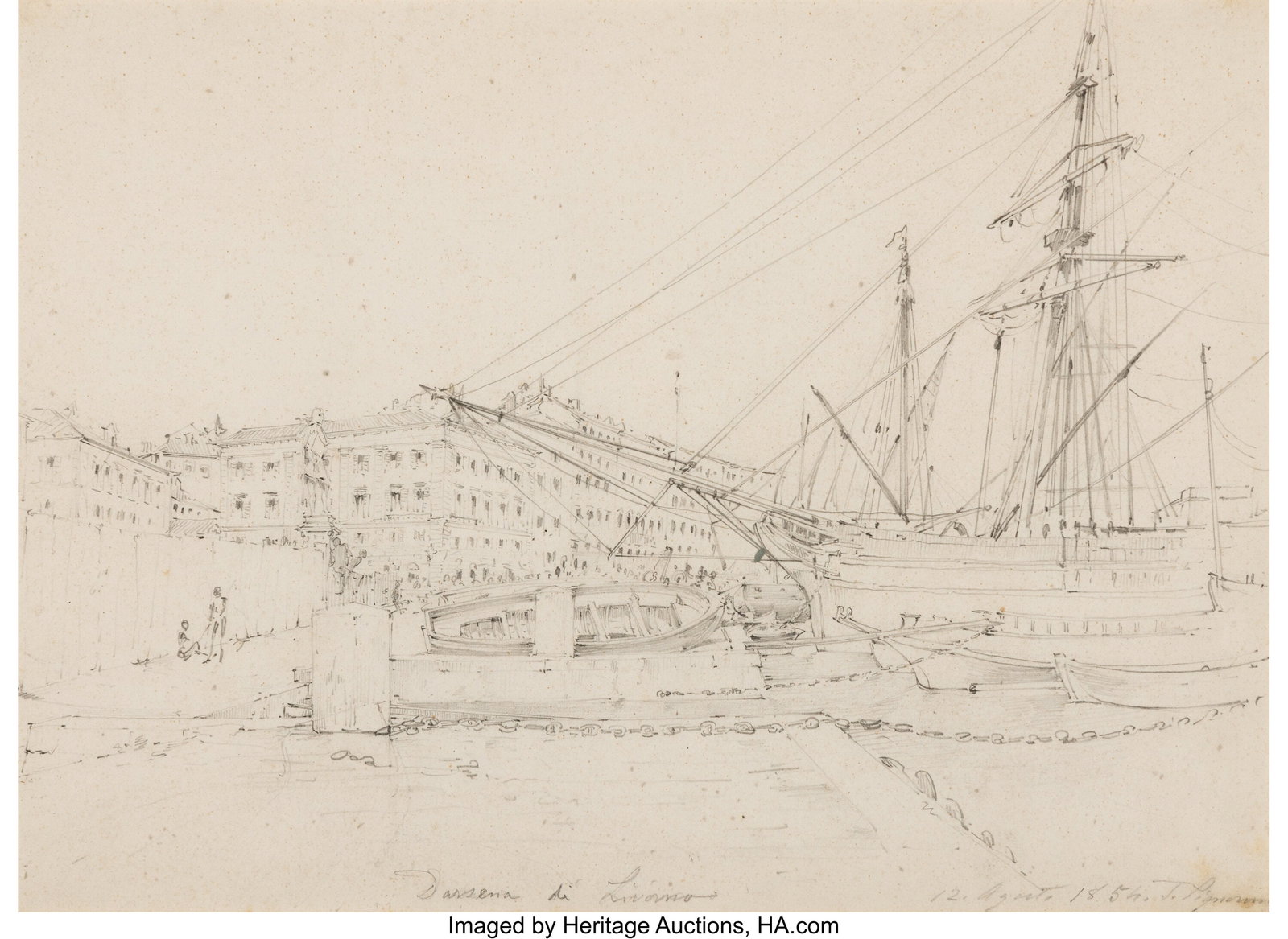 Telemaco Signorini (Italian, 1835-1901) Darsena  (1 of 3)