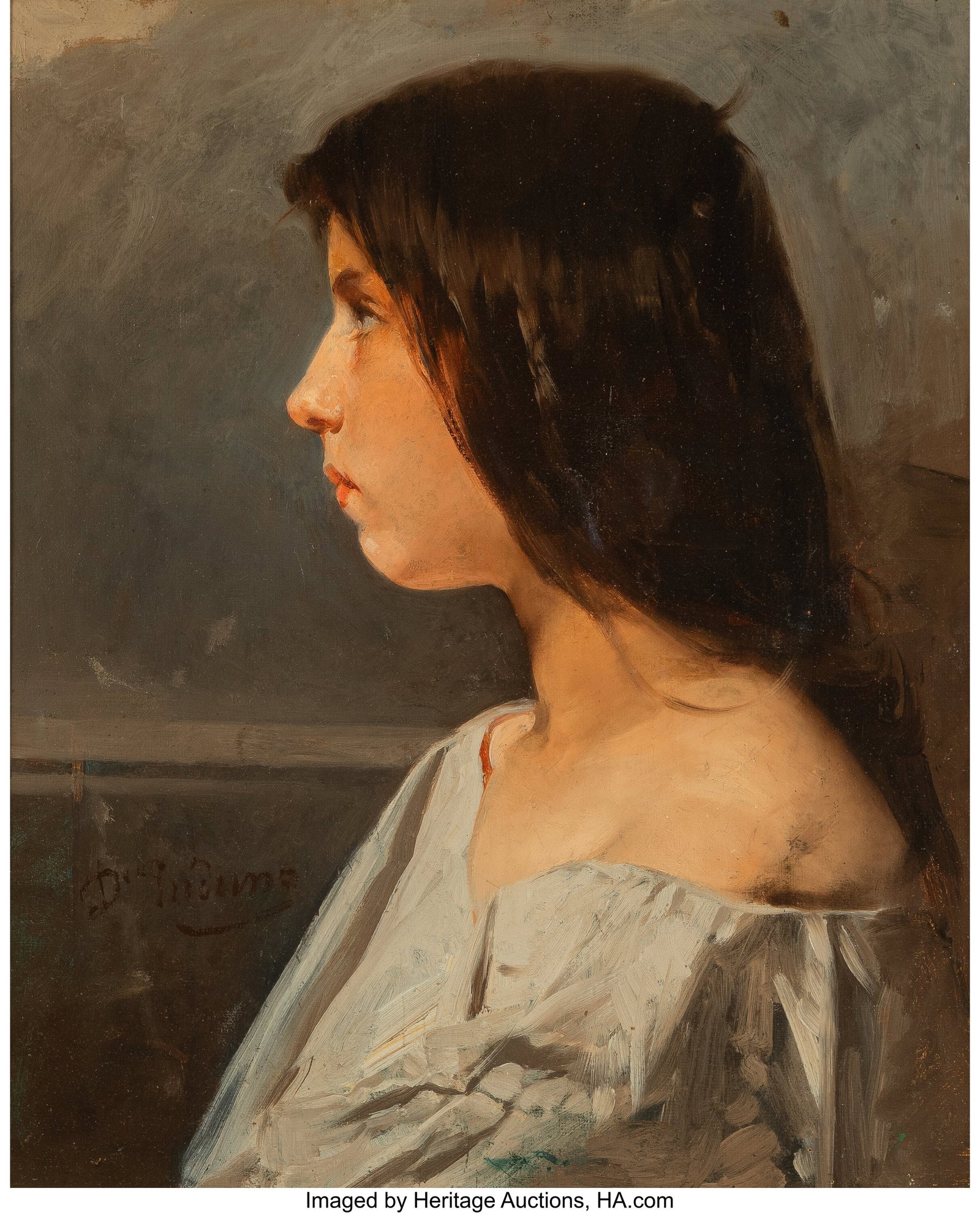 Domenico Induno (Italian, 1815-1878) La pensatri (1 of 3)