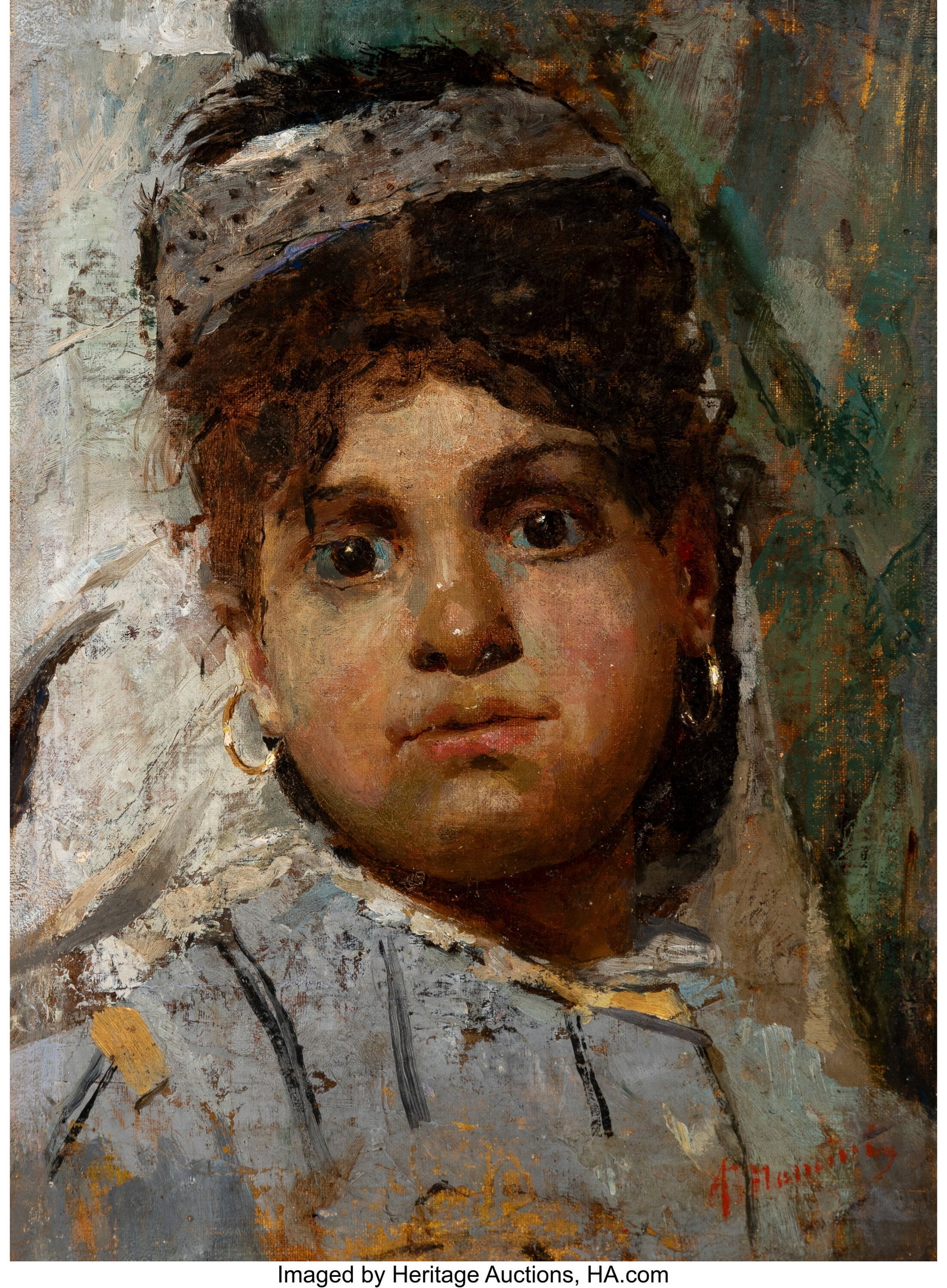Antonio Mancini (Italian, 1852-1930) Ciociara Oi (1 of 3)