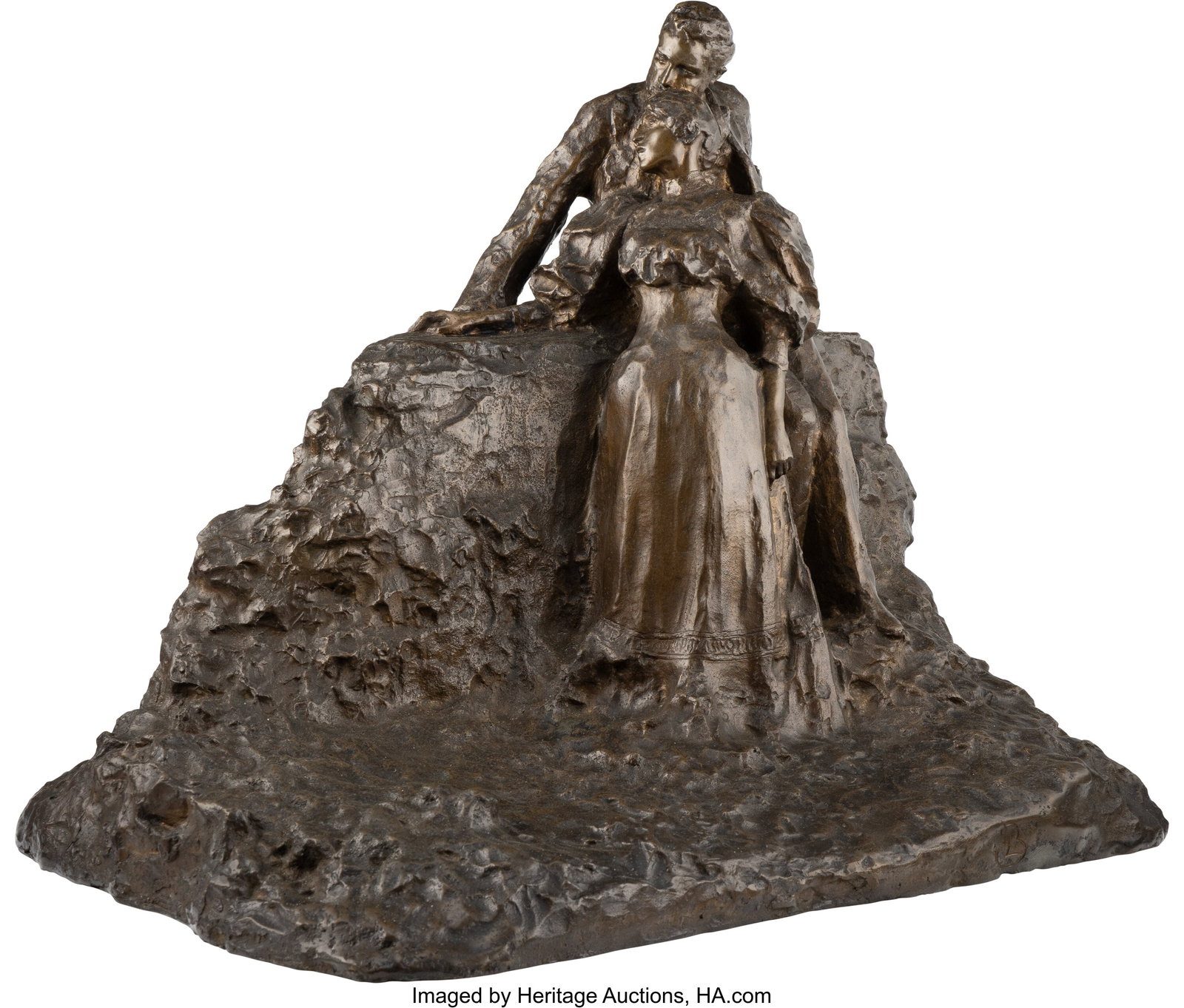 Leonardo Bistolfi (Italian, 1859-1933) Il crepus: Leonardo Bistolfi (Italian, 1859-1933) Il crepuscolo (Twilight) Bronze 20-1/4 x 24-1/4 x 18-1/2 inches (51.4 x 61.6 x 47.0 cm) Sign