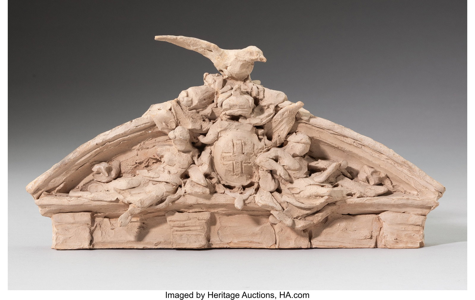 Ercole Rosa (Italian, 1846-1893) Model For the D: Ercole Rosa (Italian, 1846-1893) Model For the Decoration of the Façade of the Ministry of Finance, Rome Terracotta 5-1/2 x 10-5/8 x 2-1/8 inches (14&peri