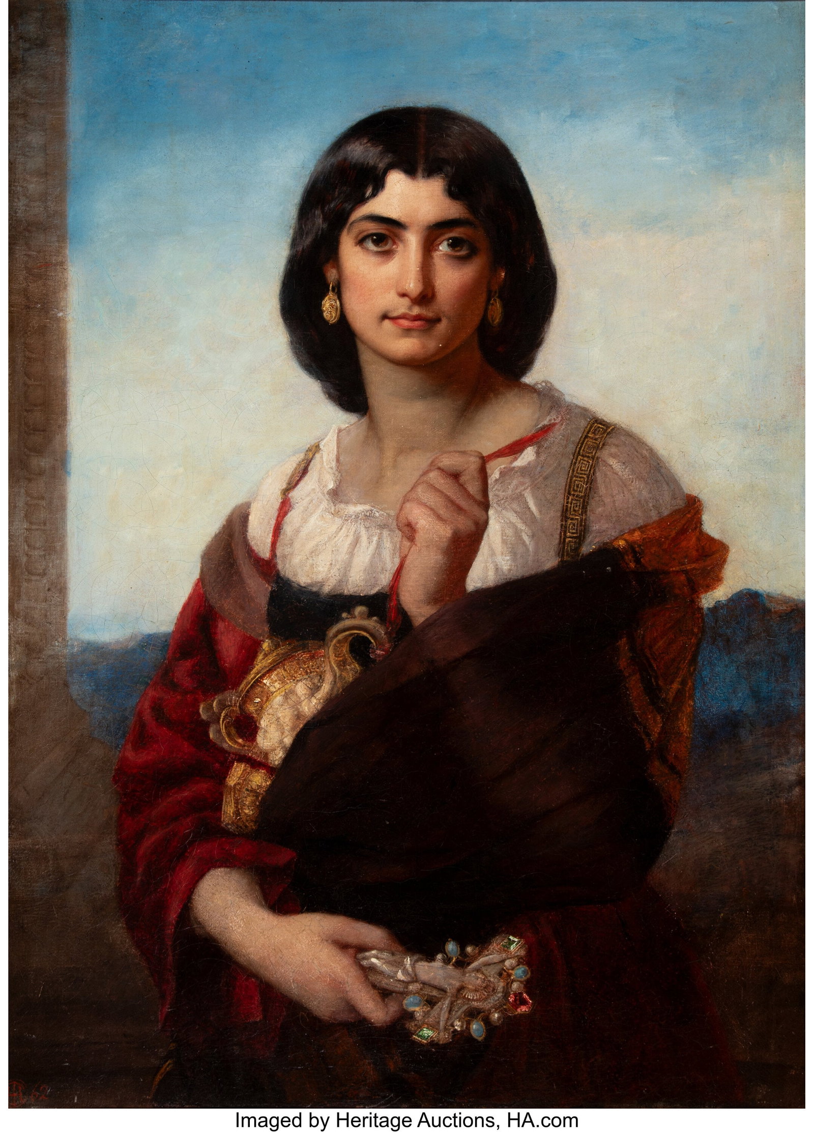 Thomas Frank Heaphy (British, 1813-1873) Teodora: Thomas Frank Heaphy (British, 1813-1873) Teodora, the peasant girl from Abruzzi, 1862 Oil on canvas 39-1/4 x 29-1/2 inches (99.7 x 74.9 cm) 