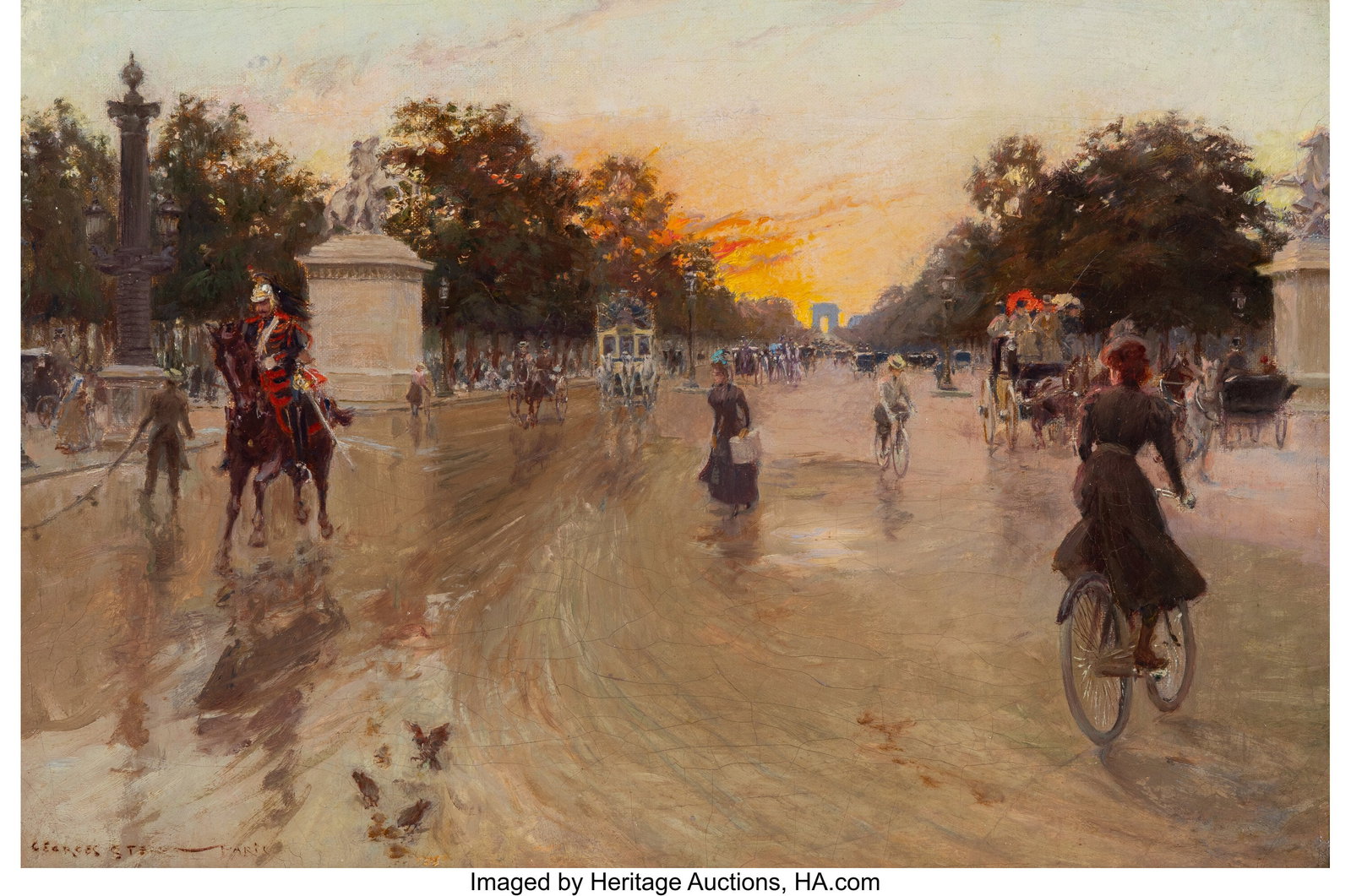 Georges Stein (French, 1890-1910) Bicycling on t (1 of 3)